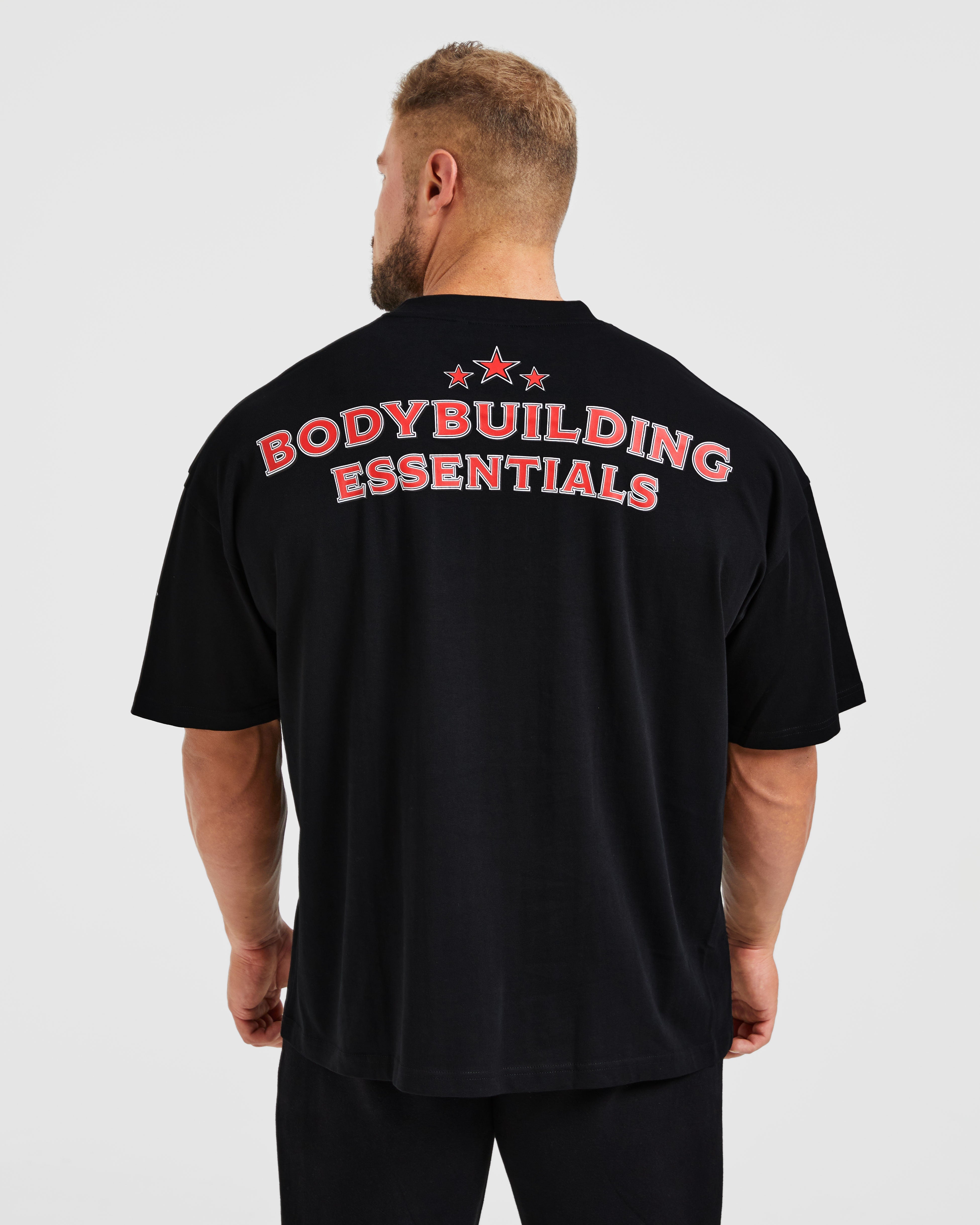 Wesley Vissers X Body Building Essentials Oversized T Shirt - Schwarz/Rot