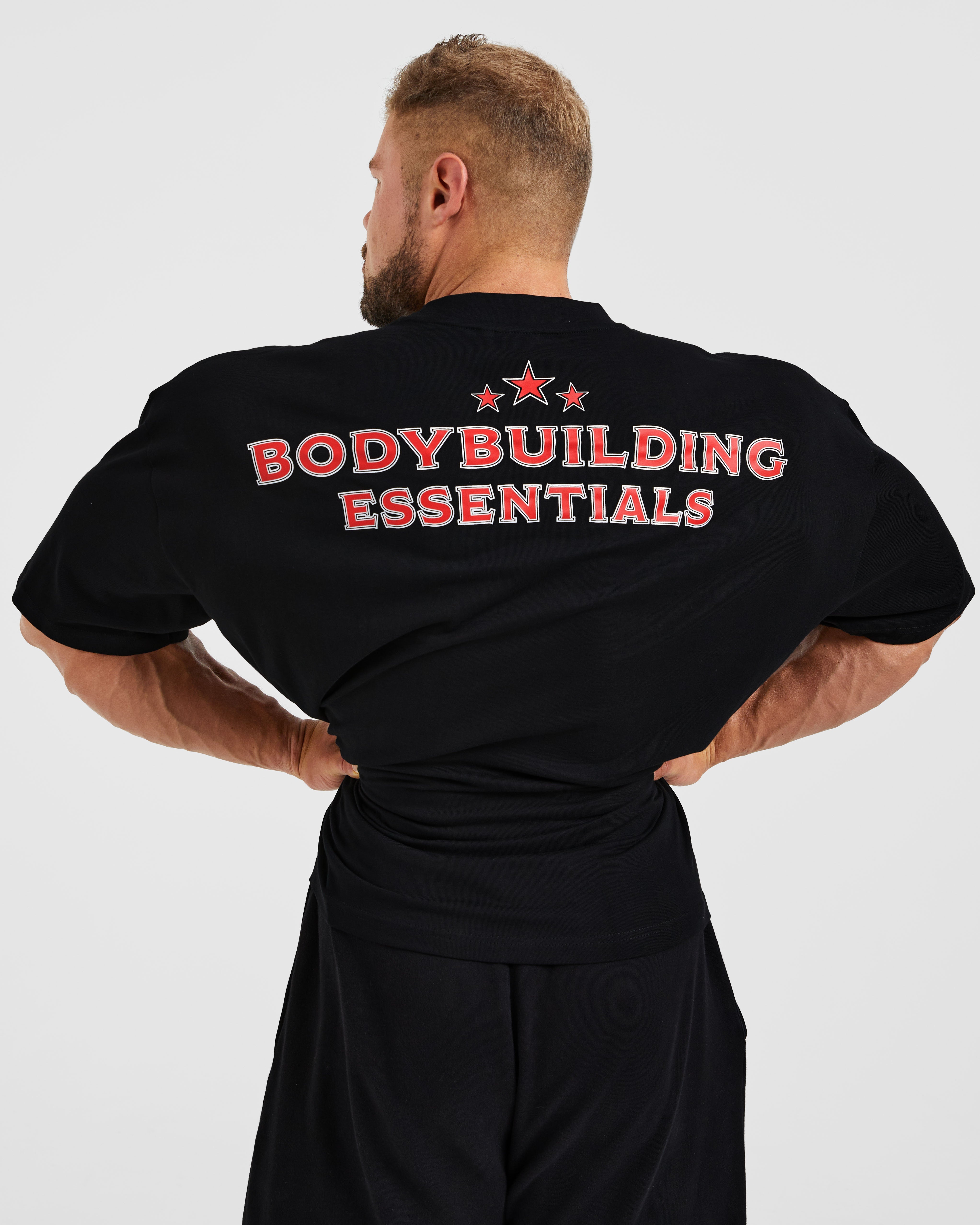 Wesley Vissers X Body Building Essentials Oversized T Shirt - Schwarz/Rot