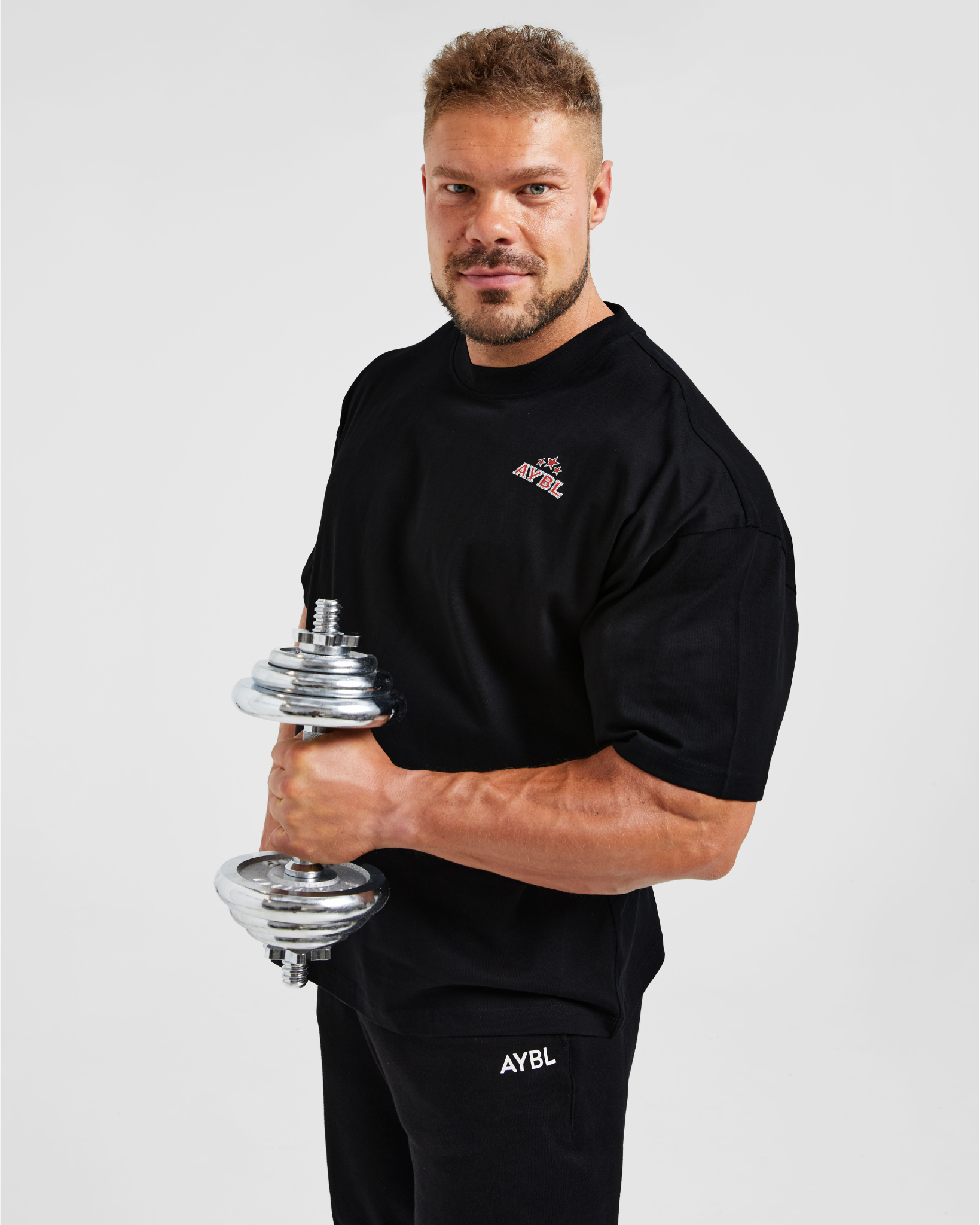 Wesley Vissers X Body Building Essentials Oversized T Shirt - Schwarz/Rot