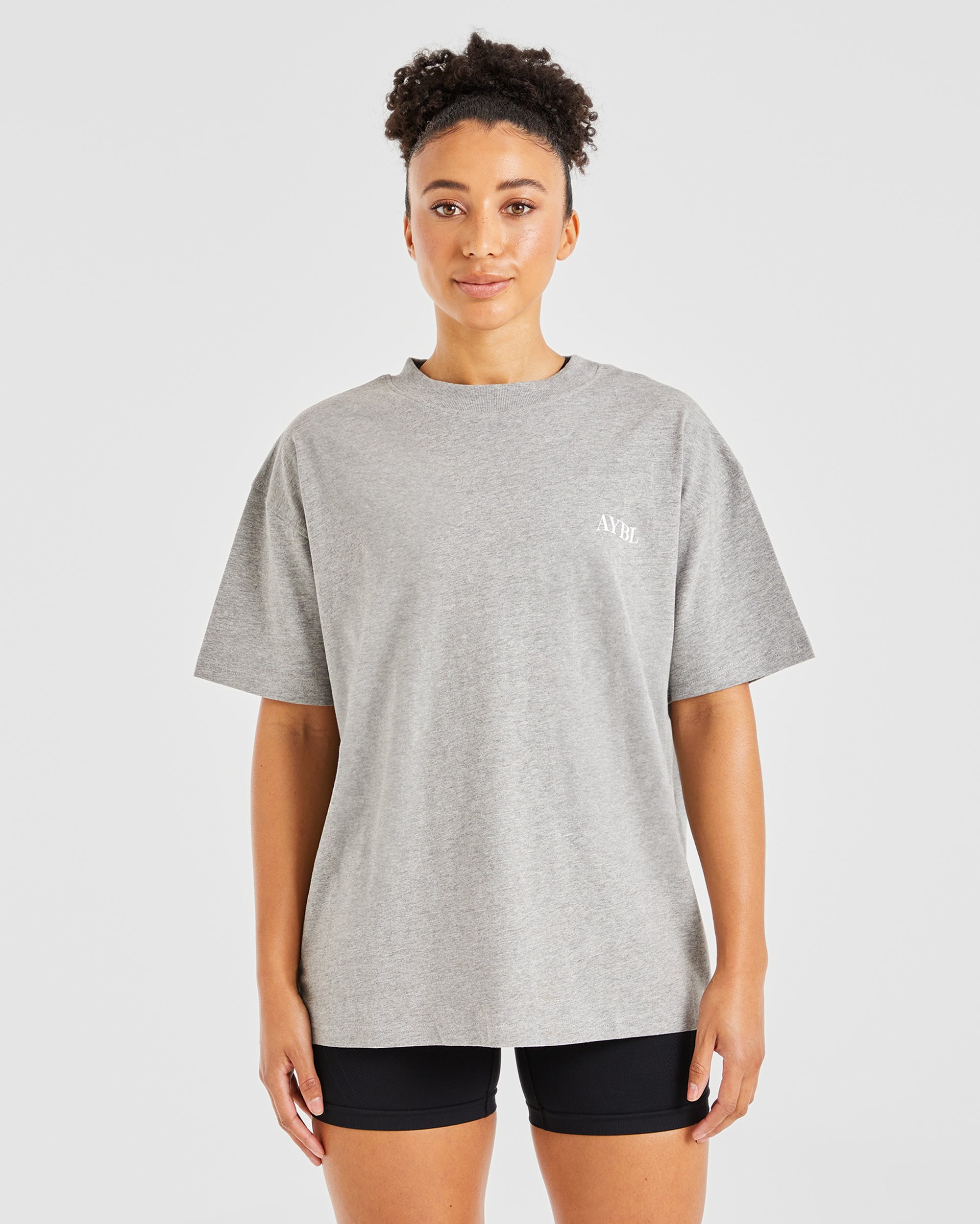 Be Good To Yourself Oversized T Shirt - Heather Grau/Weiß