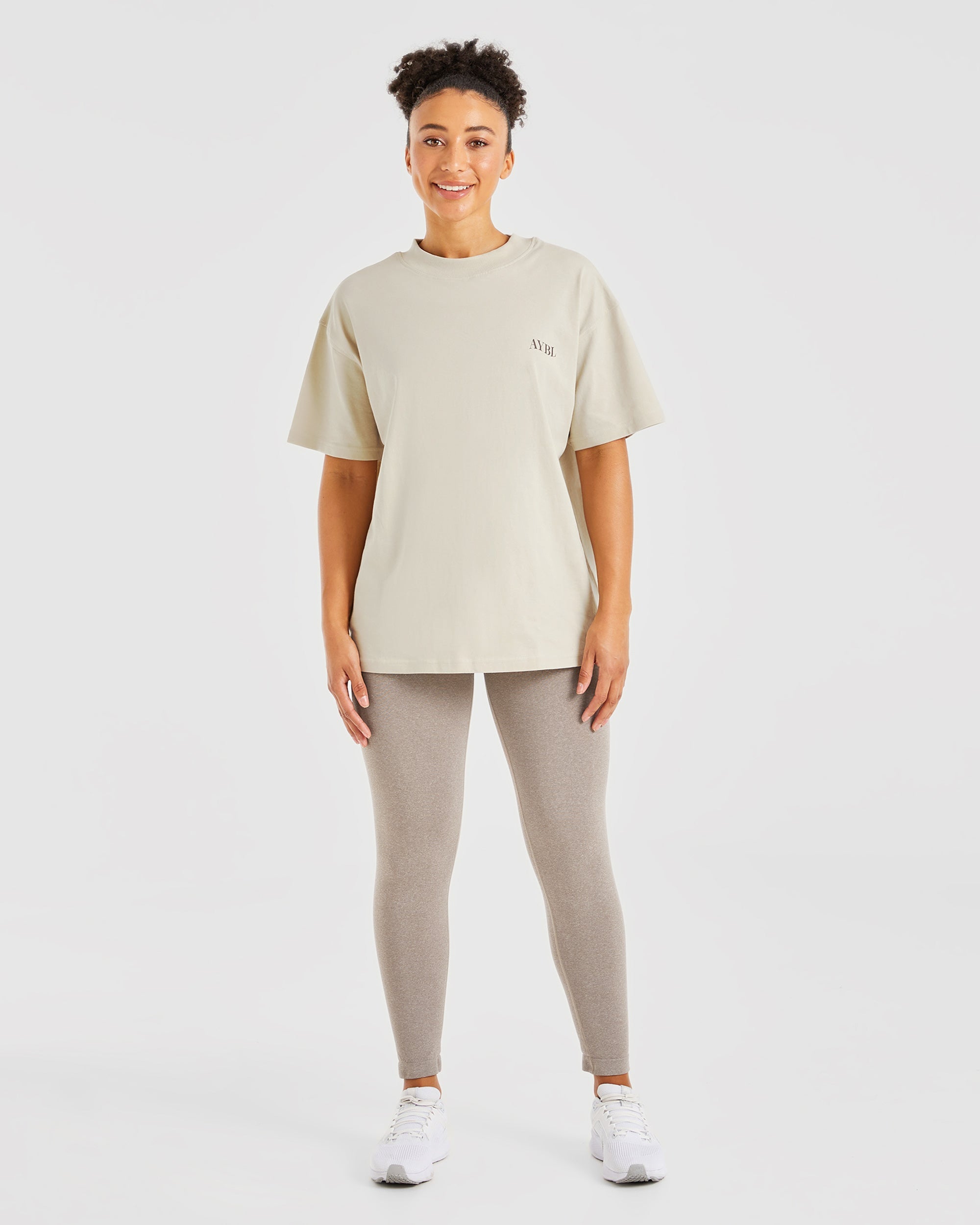 Be Good To Yourself Oversized T Shirt - Beige/Braun