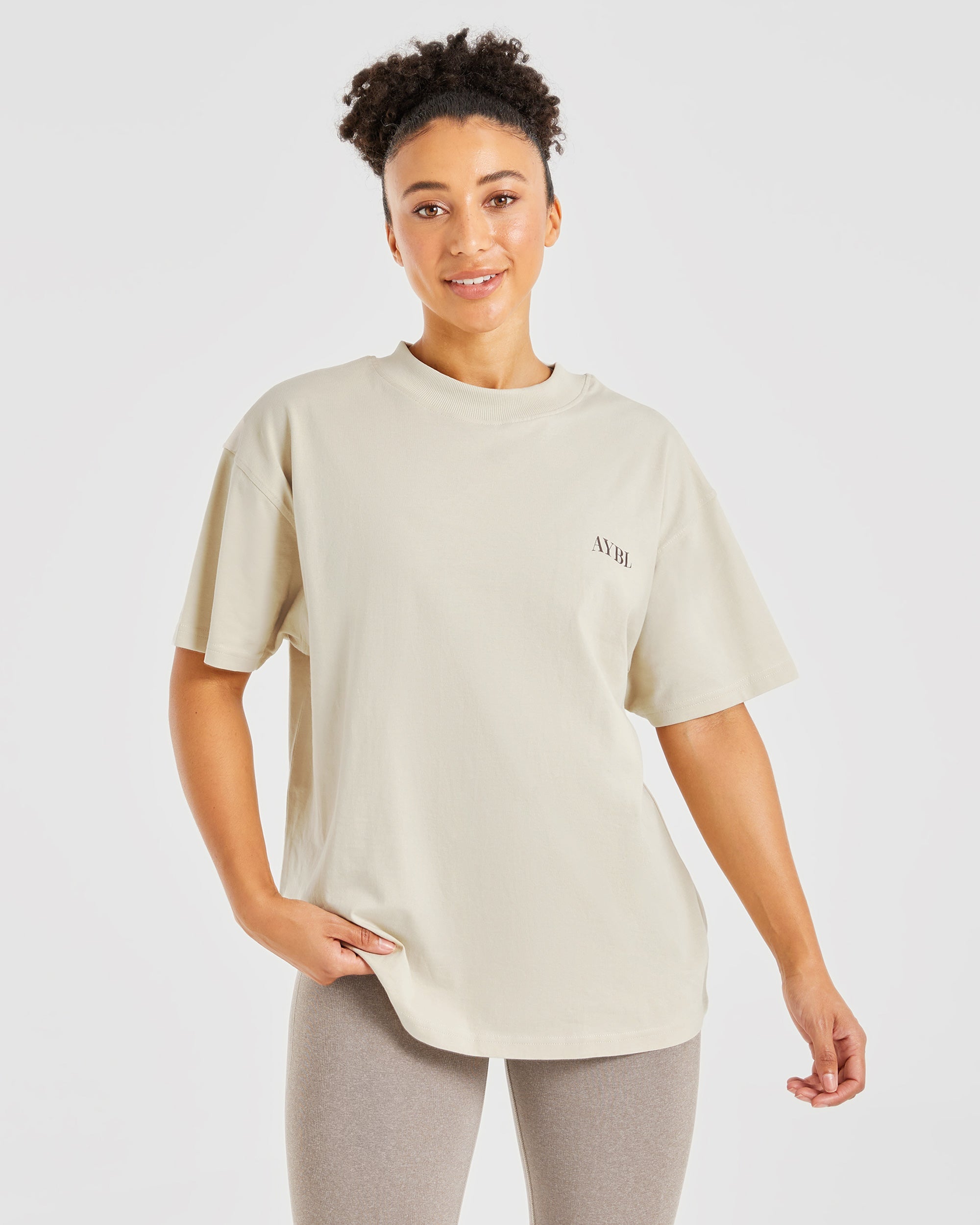 Be Good To Yourself Oversized T Shirt - Beige/Braun