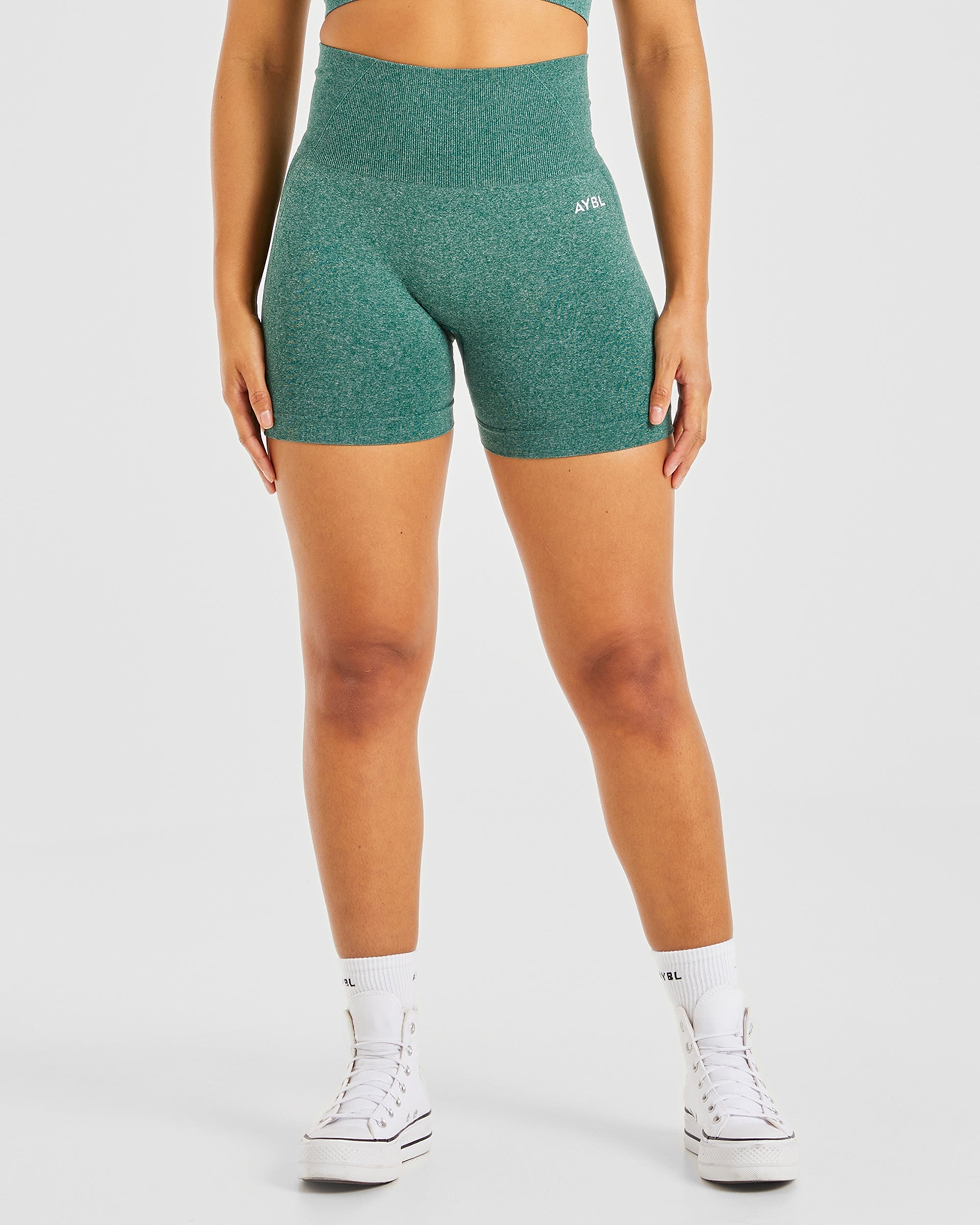 Empower Seamless Shorts - Forest Grün Marl