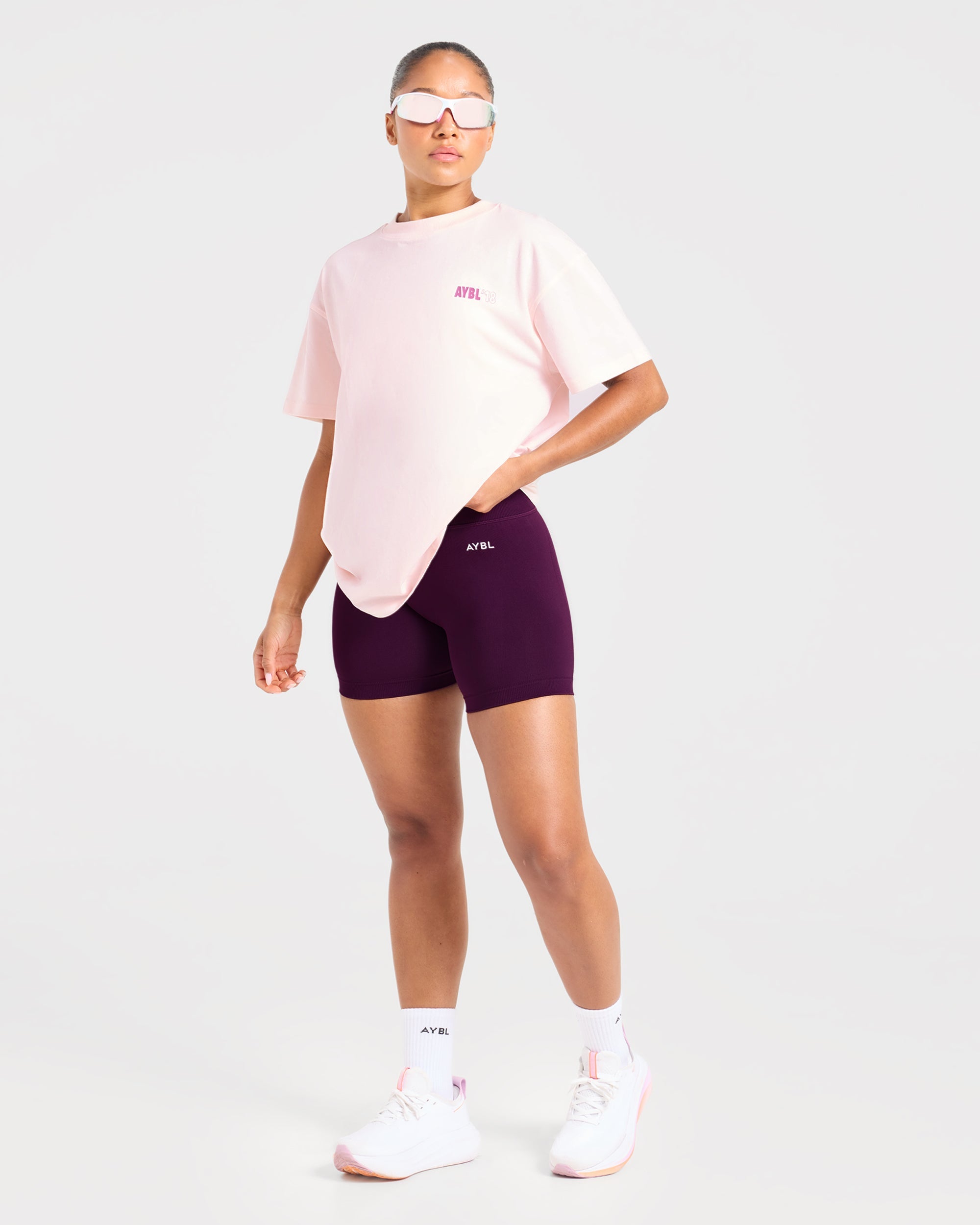 AYBL Run Oversized T Shirt - Baby Rosa