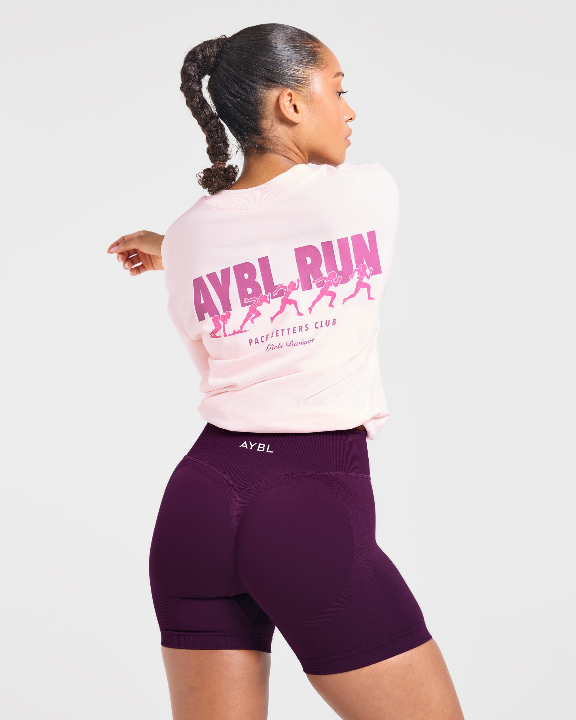 AYBL Run Oversized T Shirt - Baby Rosa