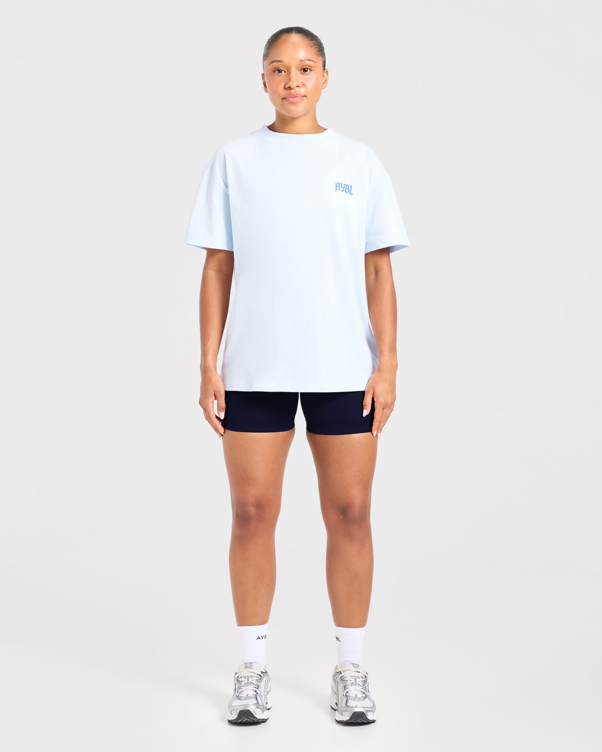 Sports Club Gothic Oversized T Shirt - Blau