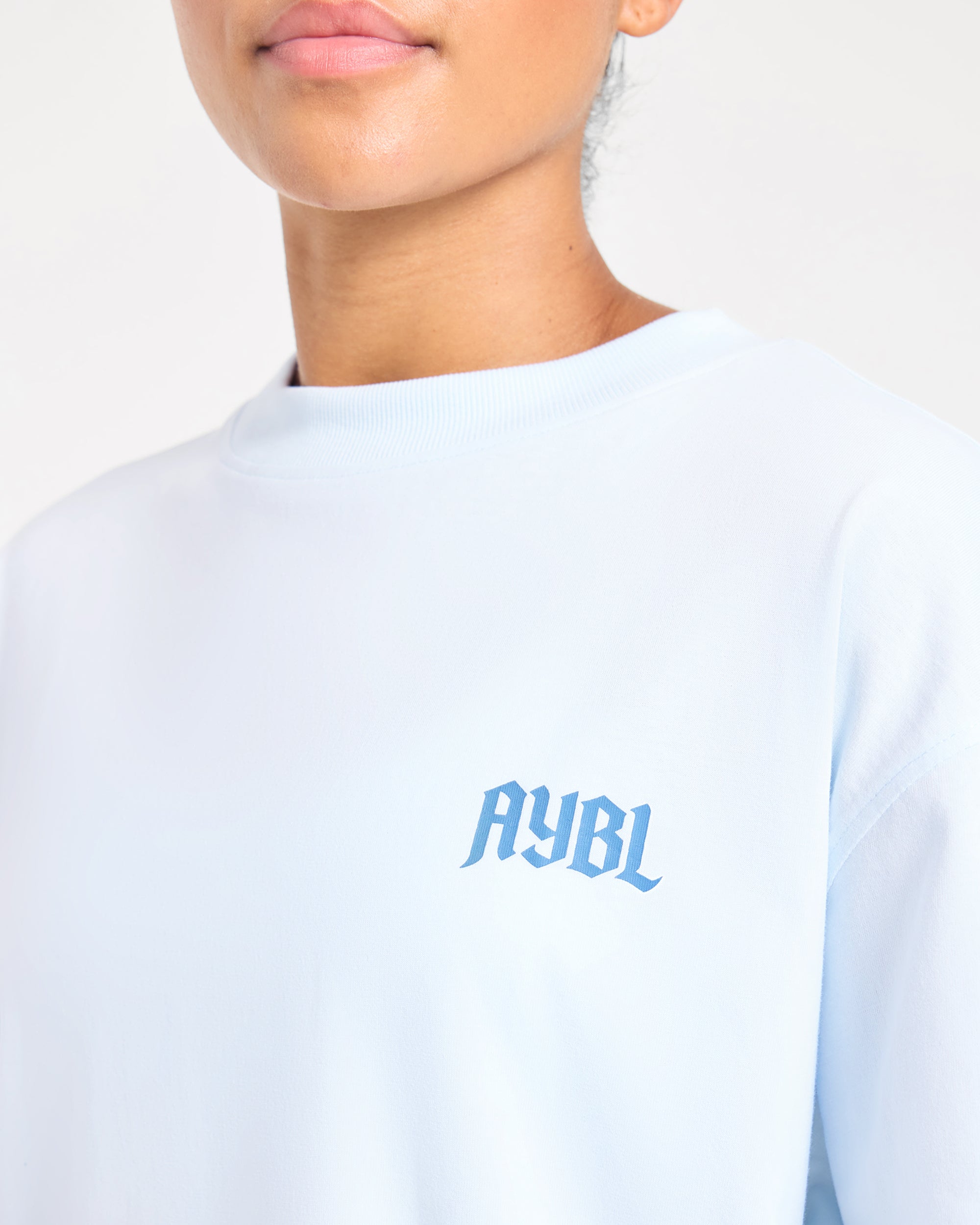 Sports Club Gothic Oversized T Shirt - Blau