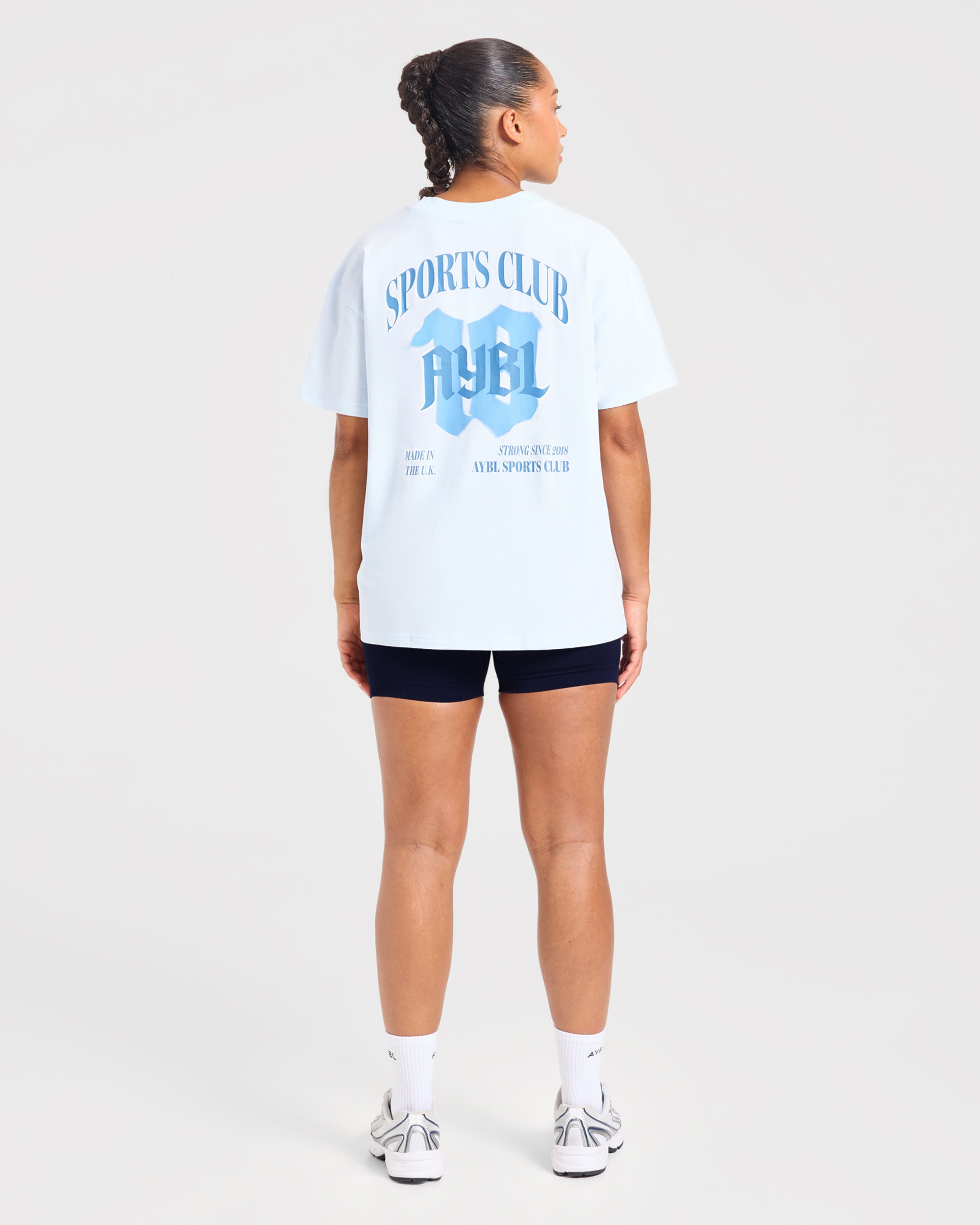 Sports Club Gothic Oversized T Shirt - Blau
