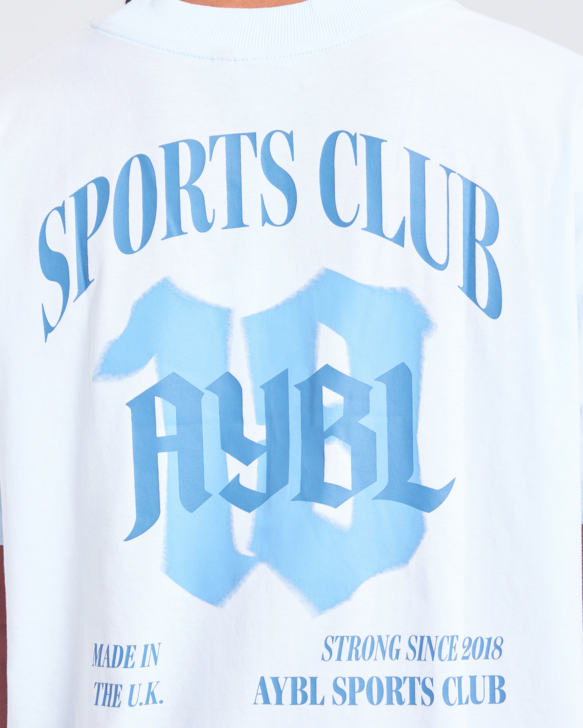 Sports Club Gothic Oversized T Shirt - Blau
