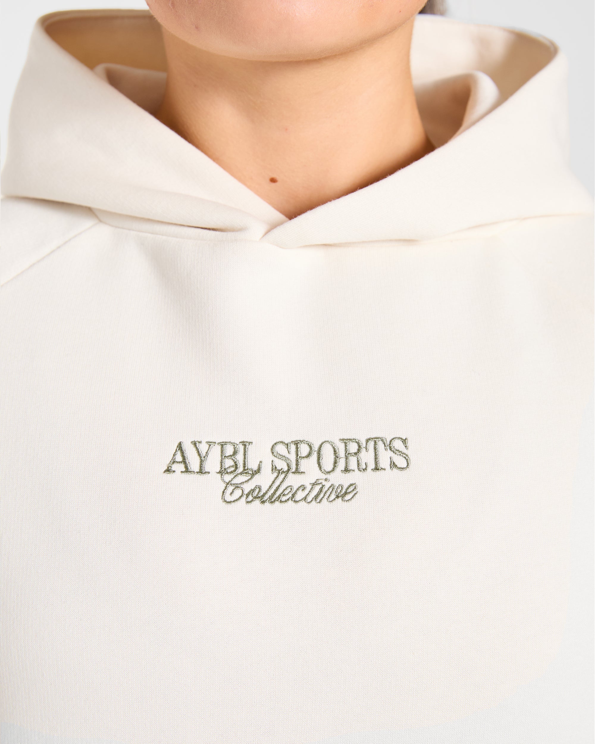 Sports Collective Oversized Hoodie - Off Weiß/Grün