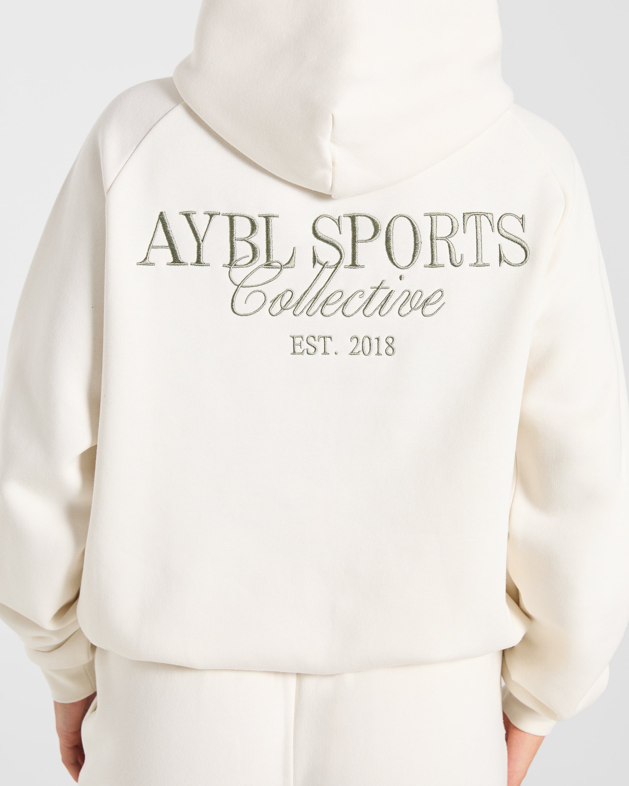 Sports Collective Oversized Hoodie - Off Weiß/Grün