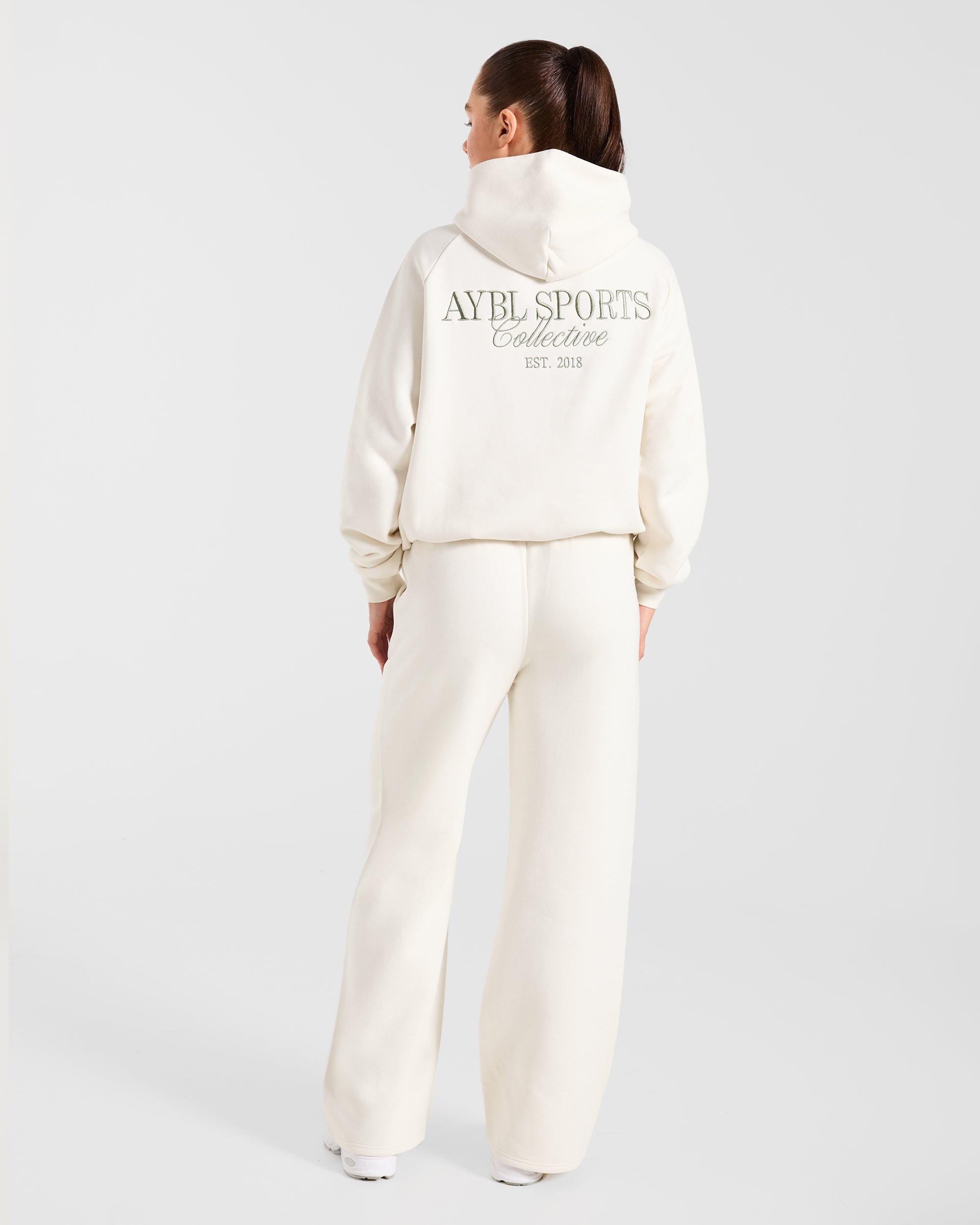Sports Collective Oversized Hoodie - Off Weiß/Grün