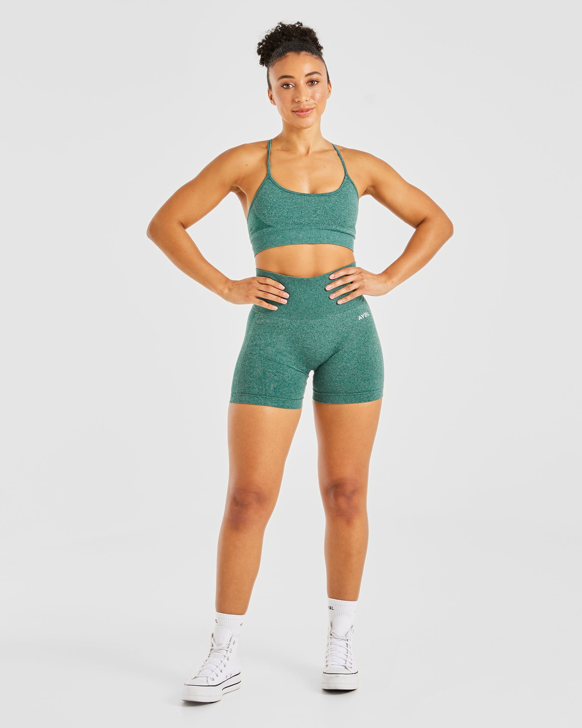 Empower Seamless Shorts - Forest Grün Marl