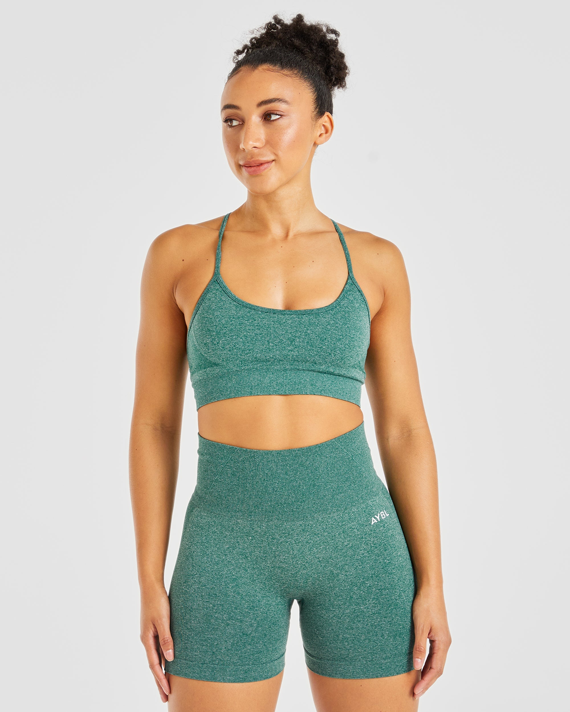 Empower Seamless Sports Bra - Forest Grün Marl