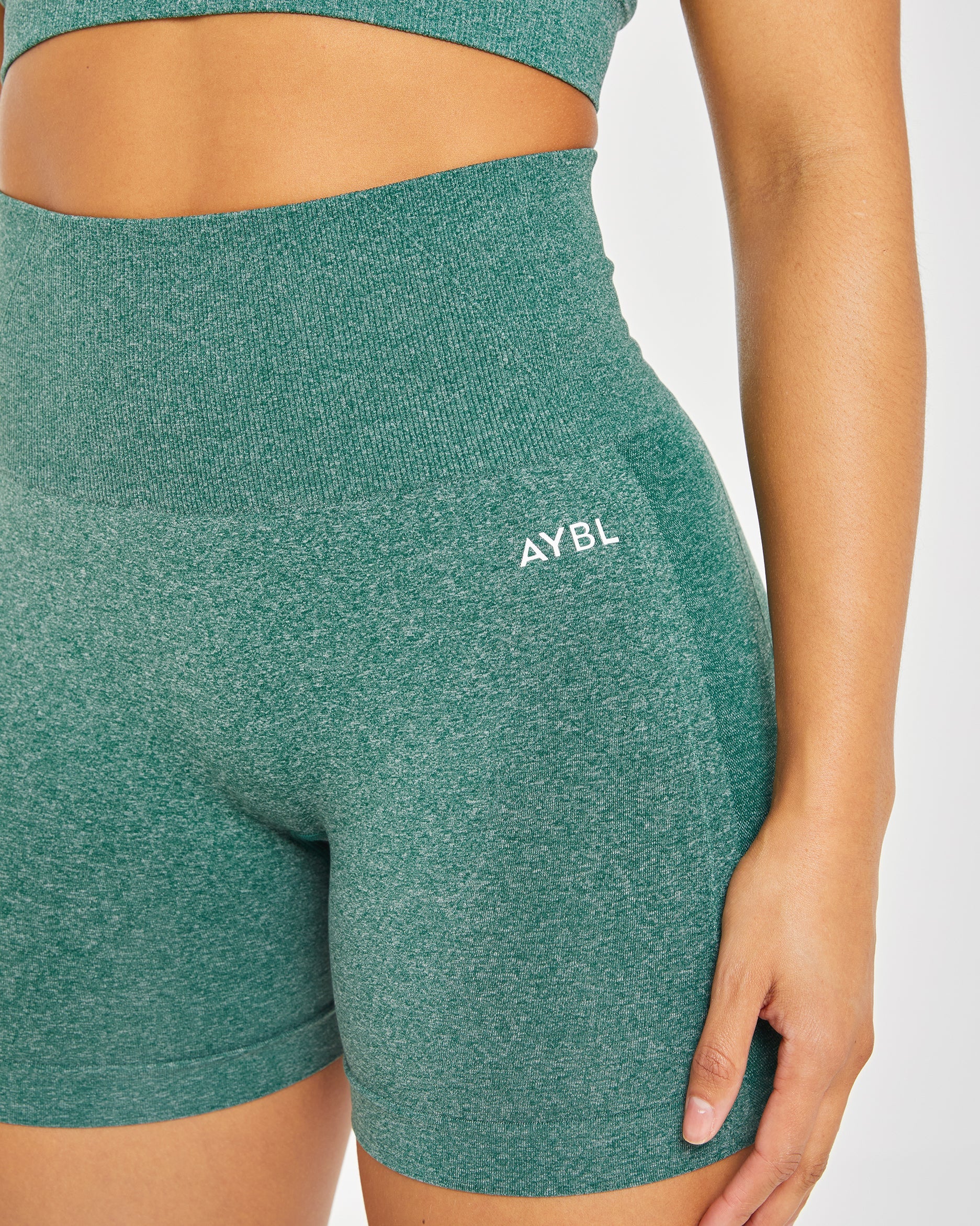 Empower Seamless Shorts - Forest Grün Marl