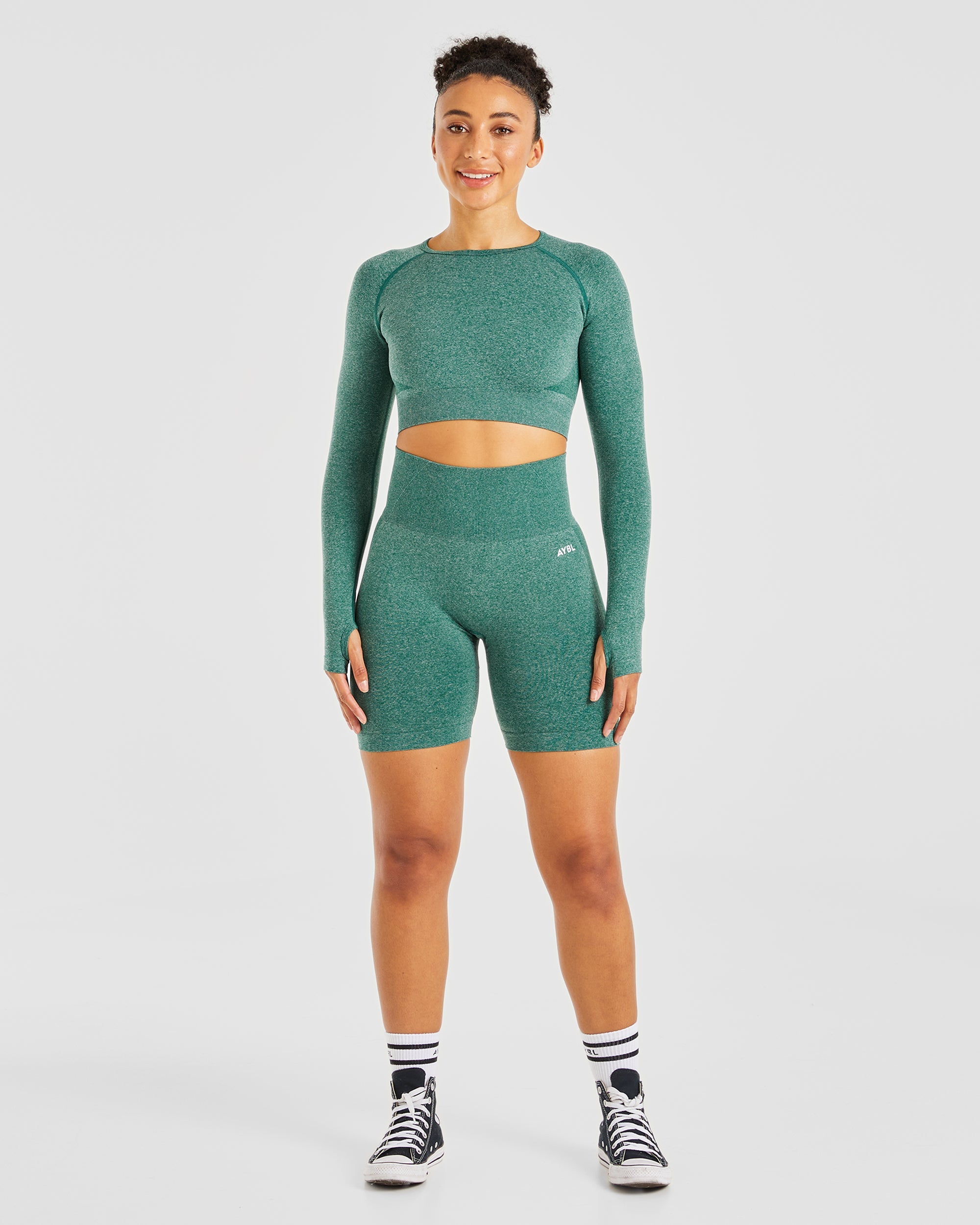 Empower Seamless Cycling Shorts - Forest Grün Marl