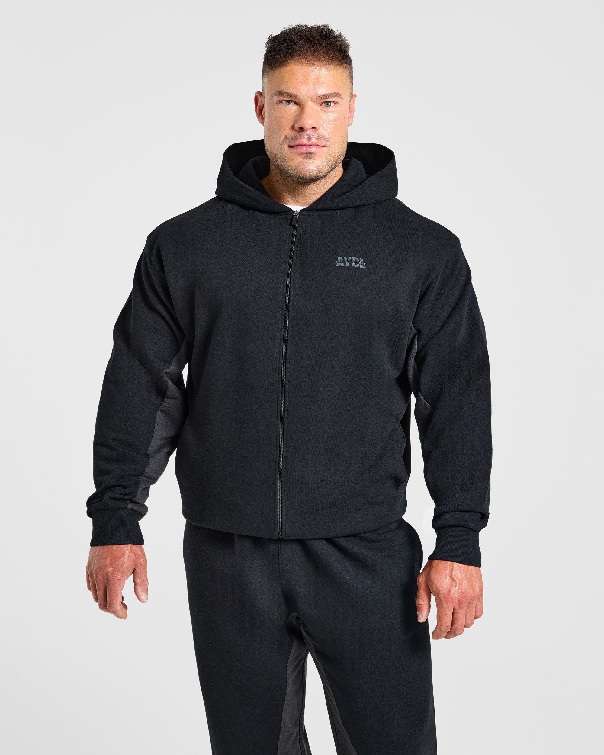 Wesley Vissers x Oversized Zip Up Hoodie - Schwarz