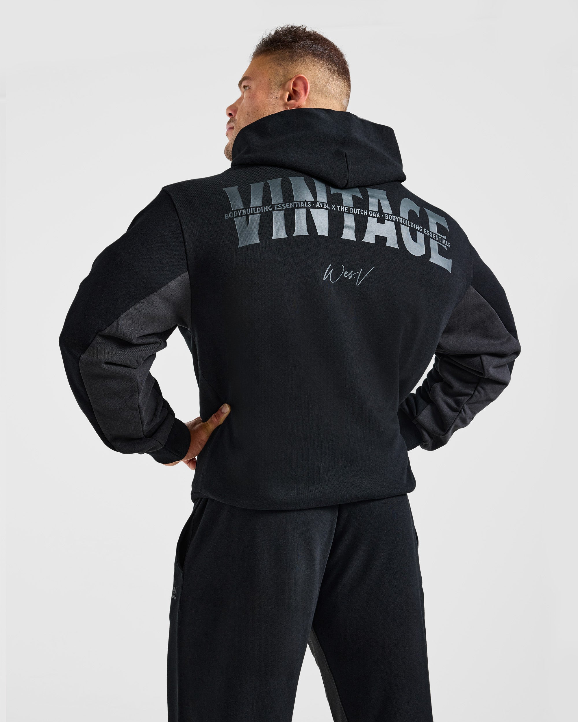 Wesley Vissers x Oversized Zip Up Hoodie - Schwarz