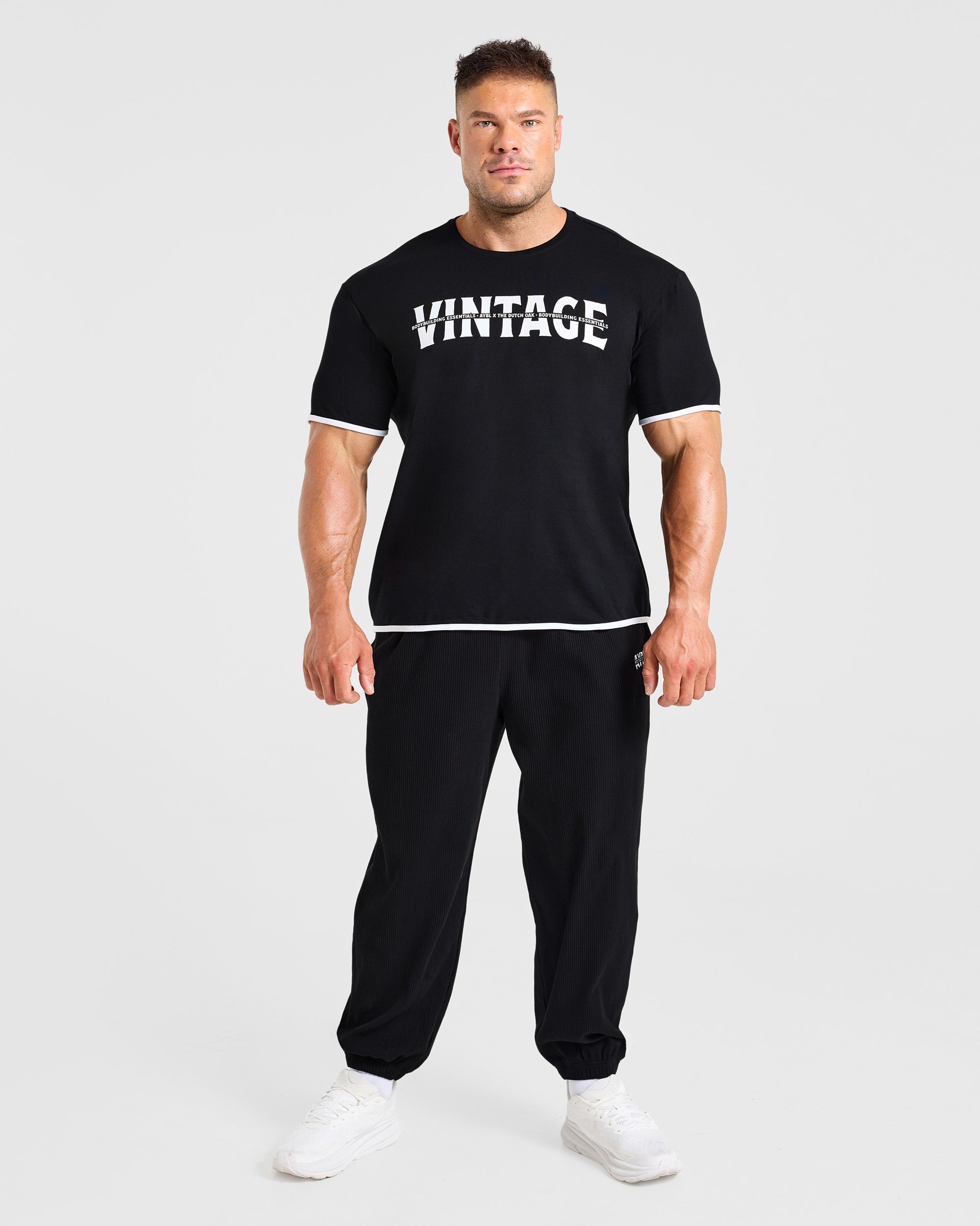 Wesley Vissers x Oversized Ribbed Joggers - Schwarz