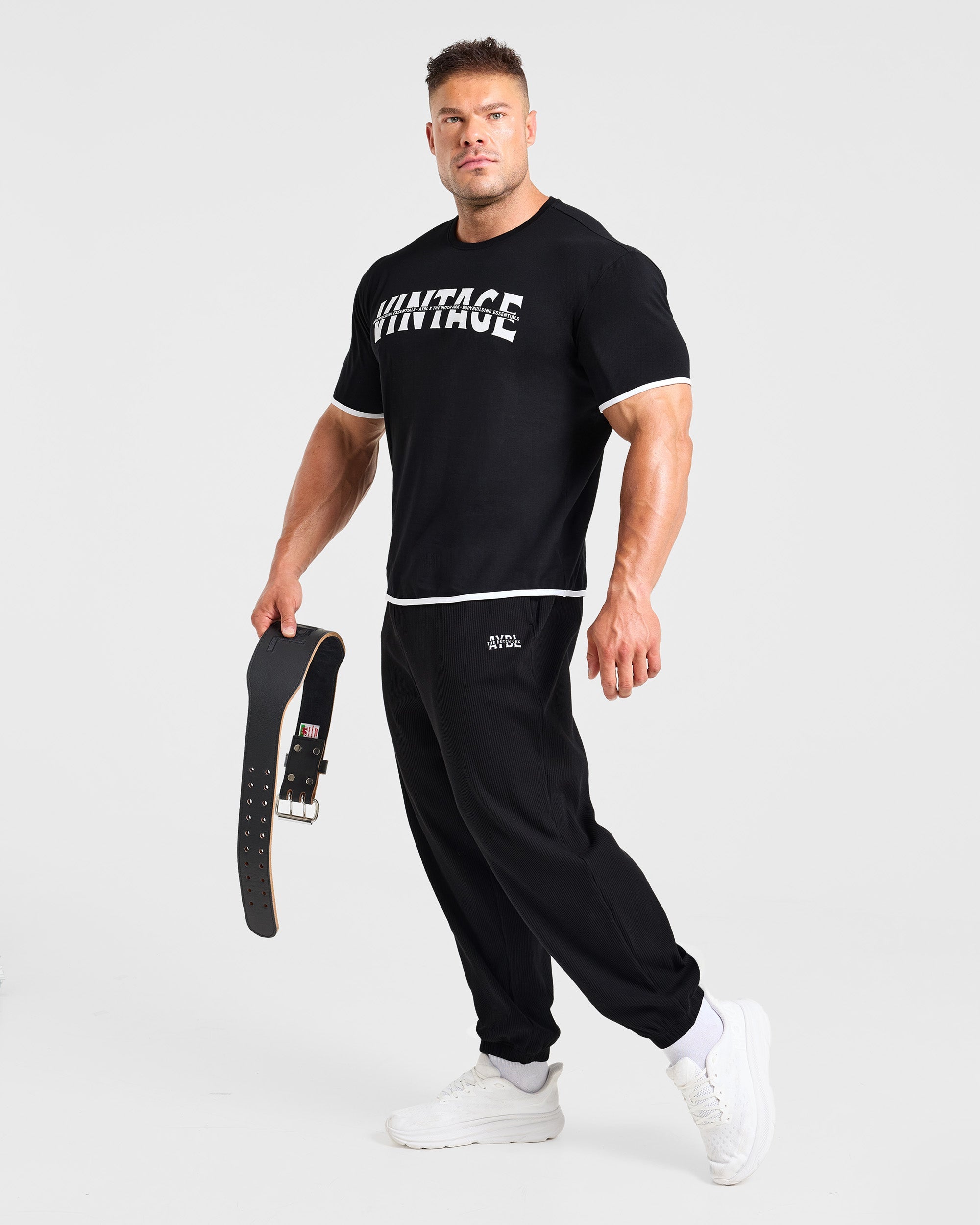 Wesley Vissers x Oversized Ribbed Joggers - Schwarz