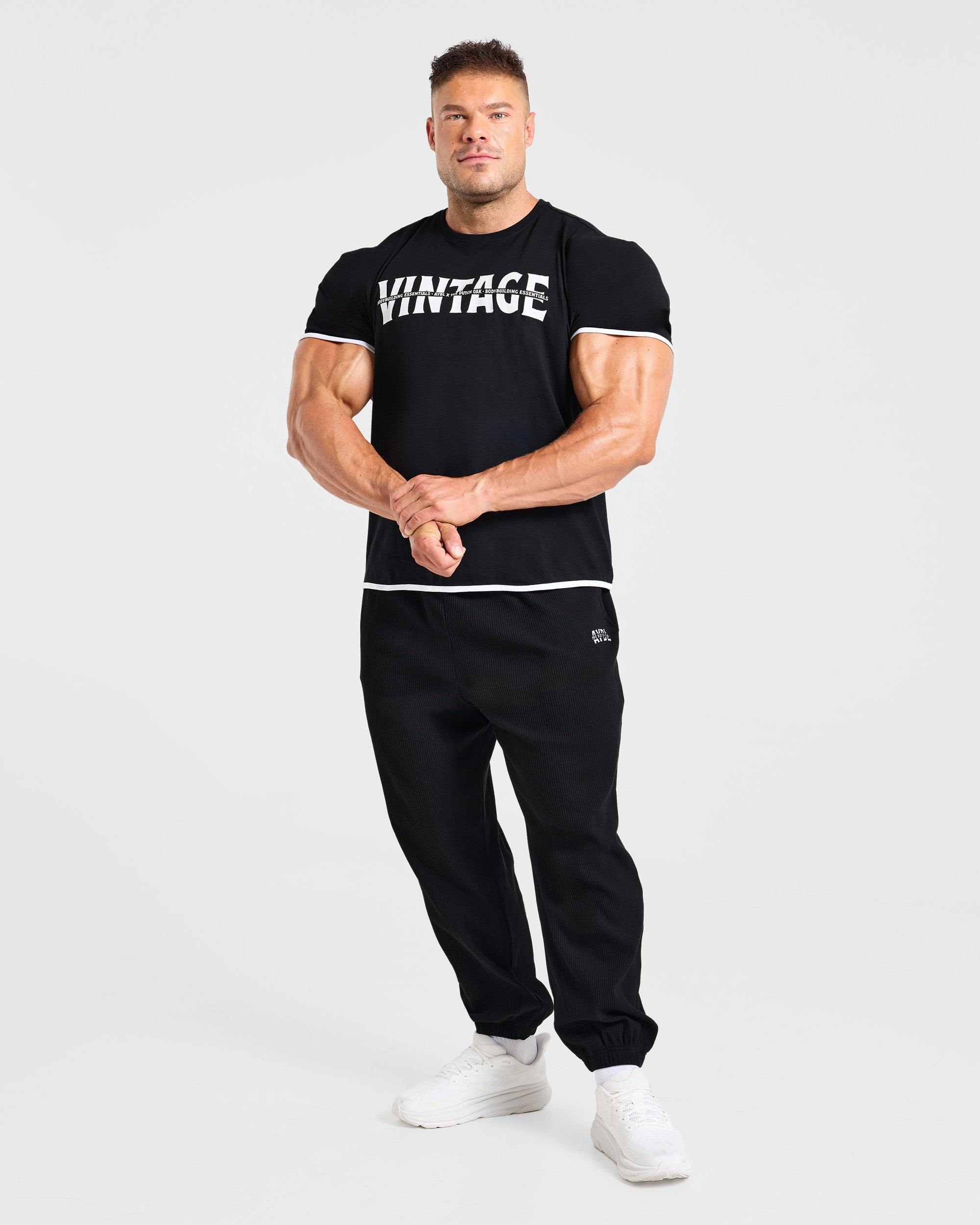 Wesley Vissers x Oversized Ribbed Joggers - Schwarz