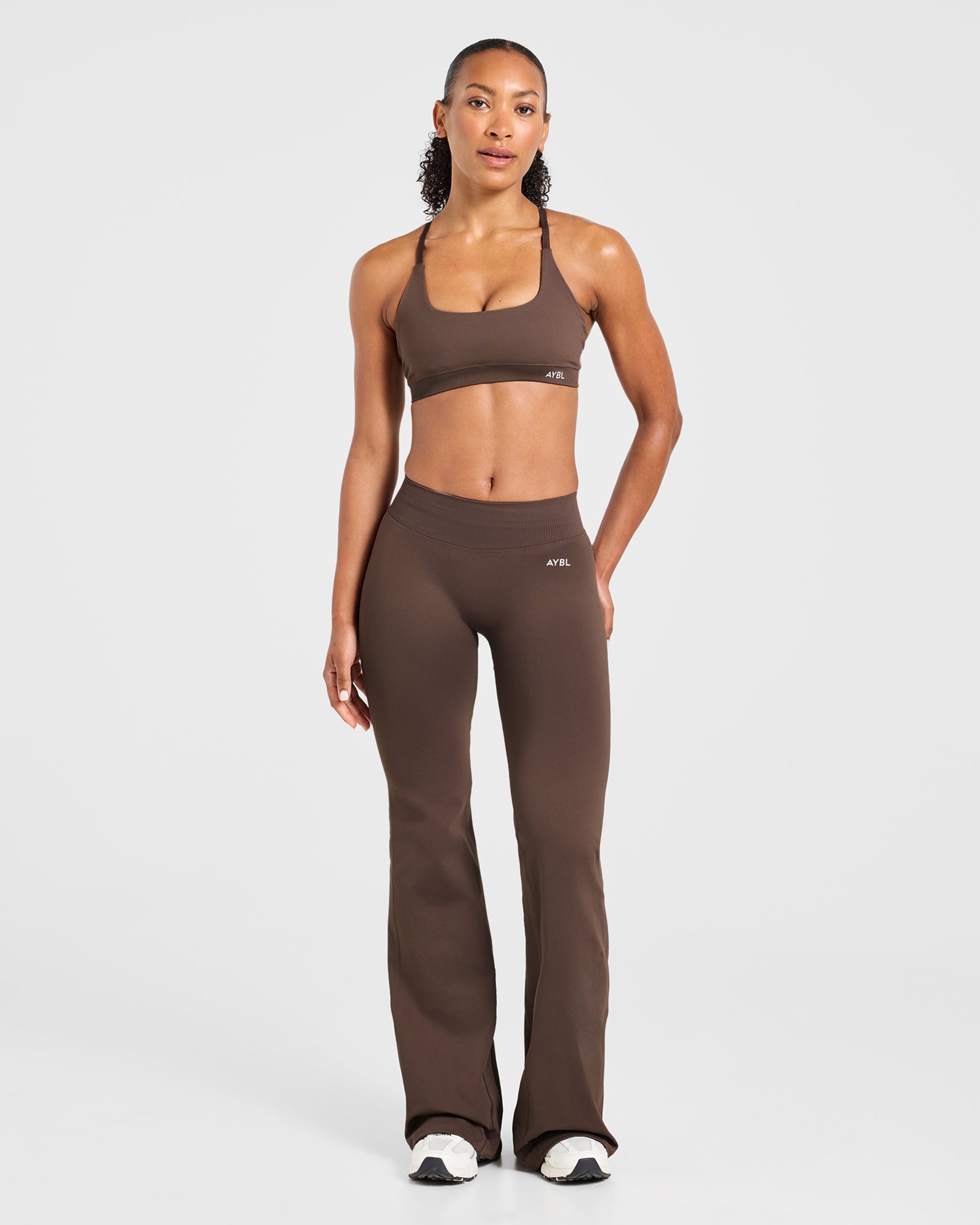 Enhance Seamless Flared Leggings - Braun