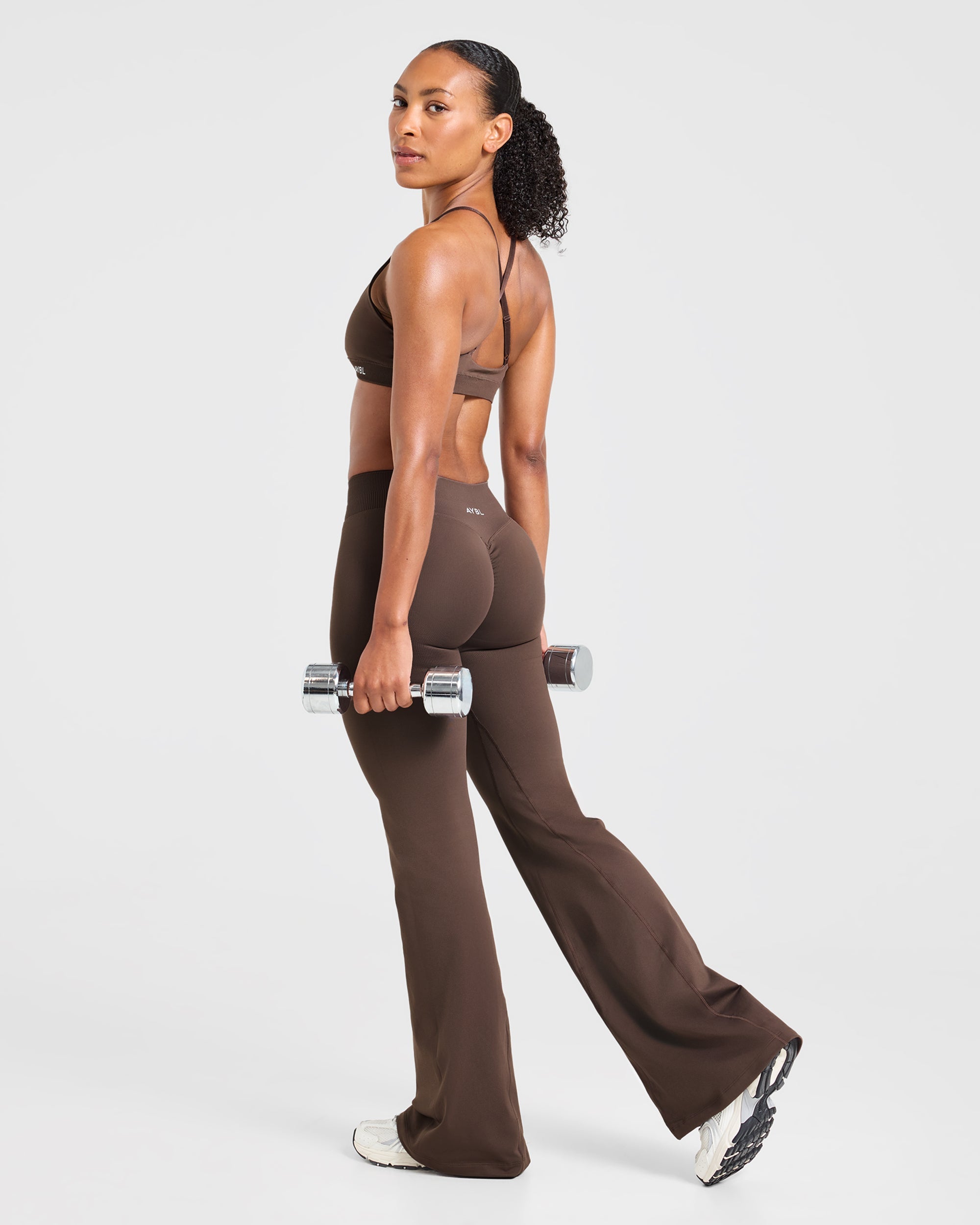 Enhance Seamless Flared Leggings - Braun