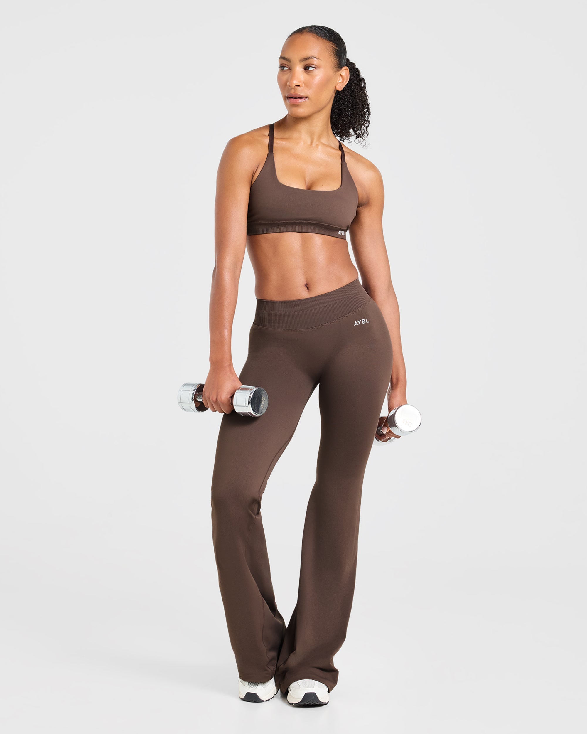 Enhance Seamless Flared Leggings - Braun