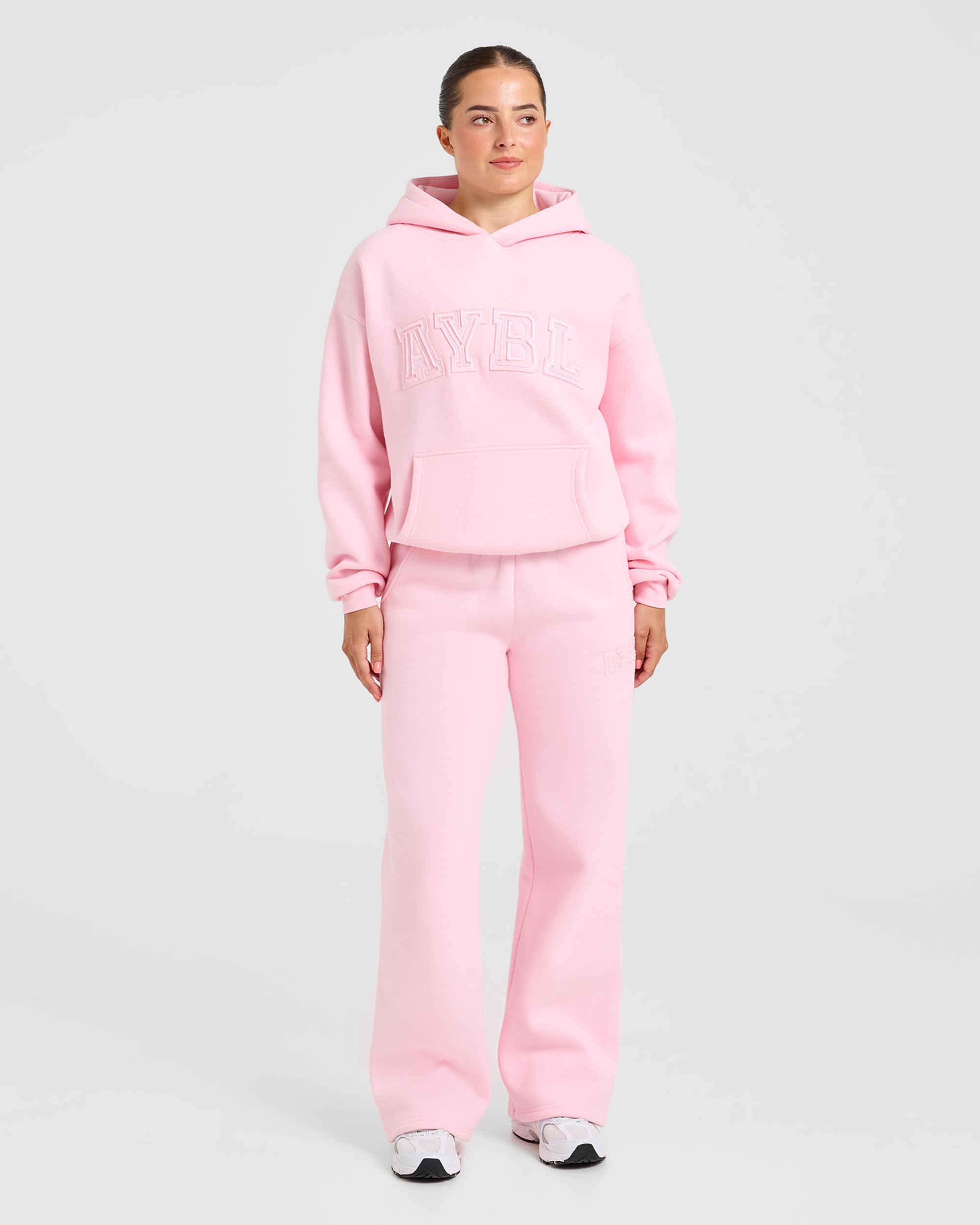 Varsity Applique Oversized Hoodie - Baby Rosa