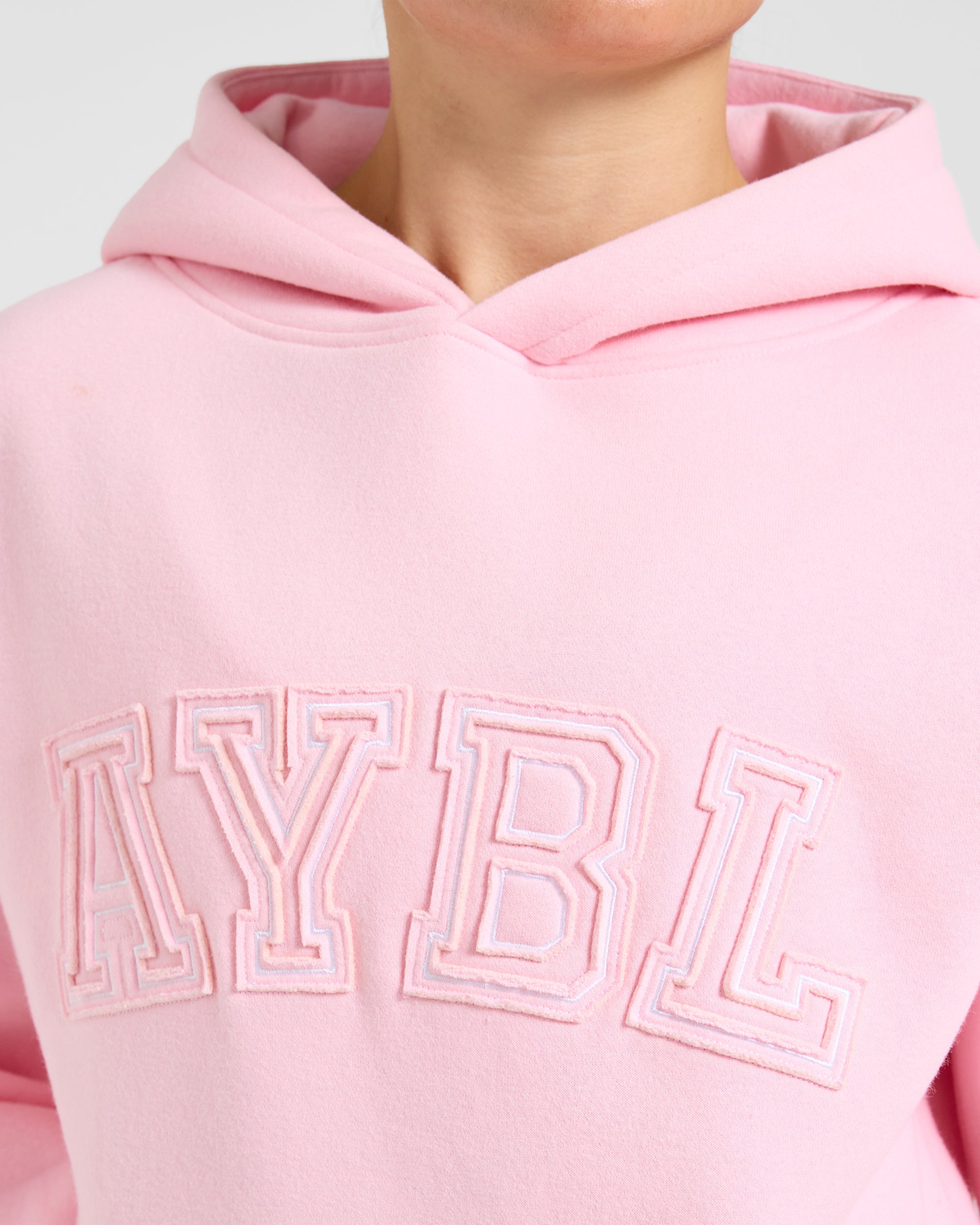 Varsity Applique Oversized Hoodie - Baby Rosa