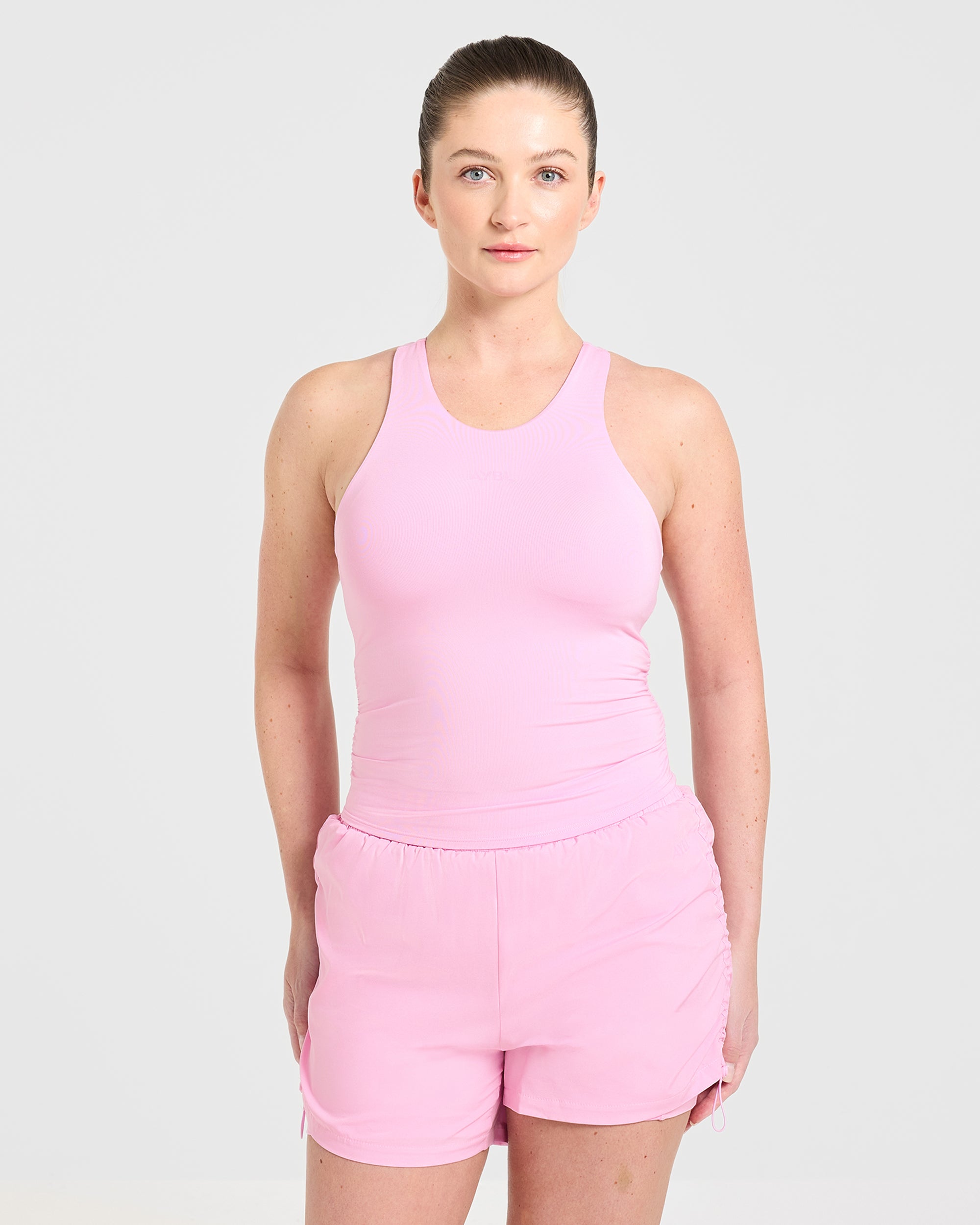 Run Ruched Tank - Spring Rosa