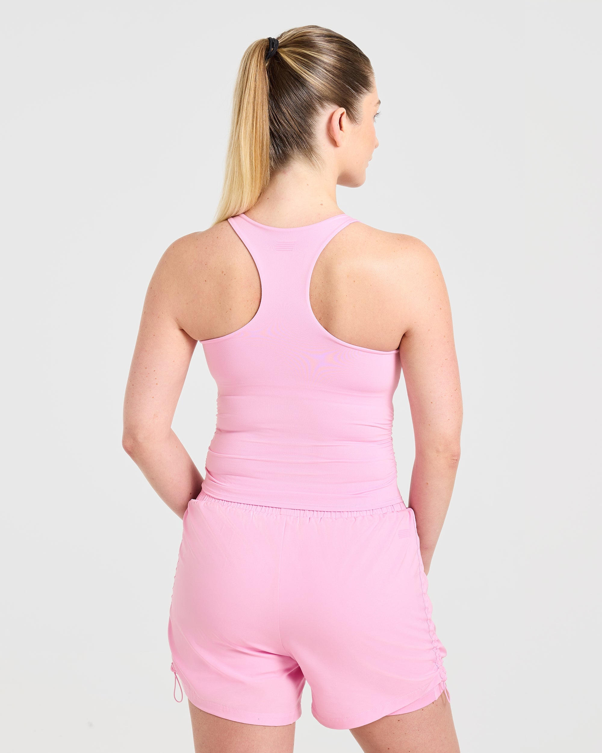 Run Ruched Tank - Spring Rosa