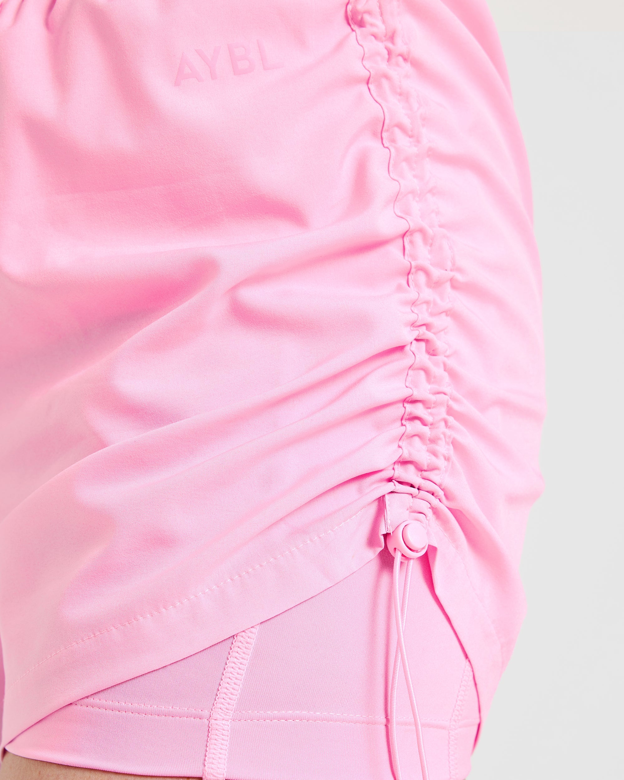 Run Ruched Shorts - Spring Rosa
