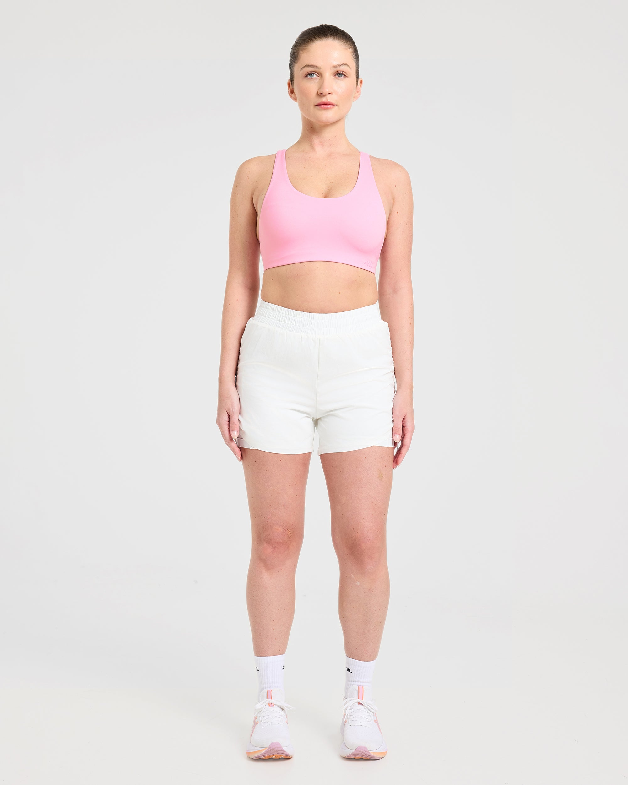 Run Cross Back Sports Bra - Spring Rosa