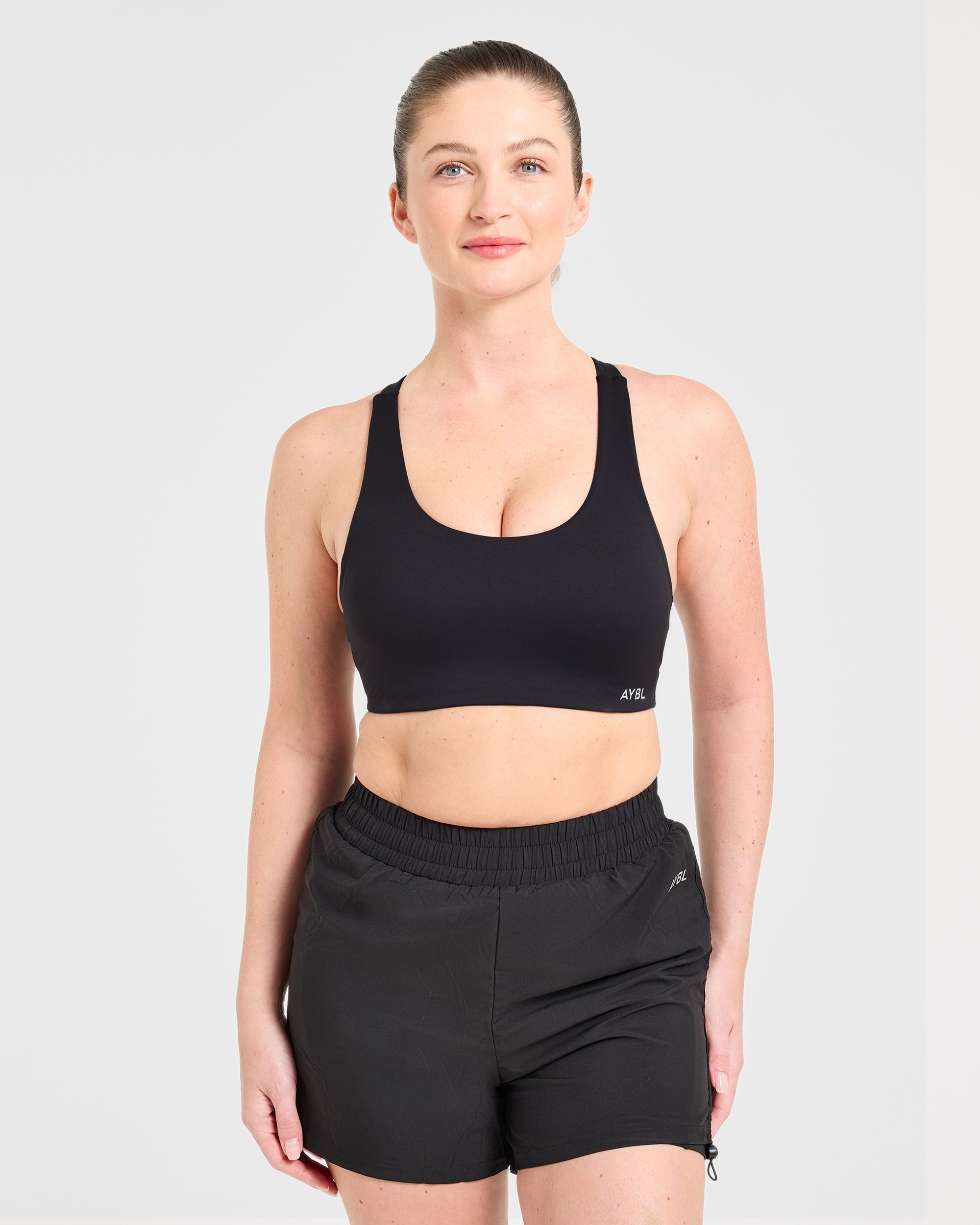 Run Cross Back Sports Bra - Schwarz