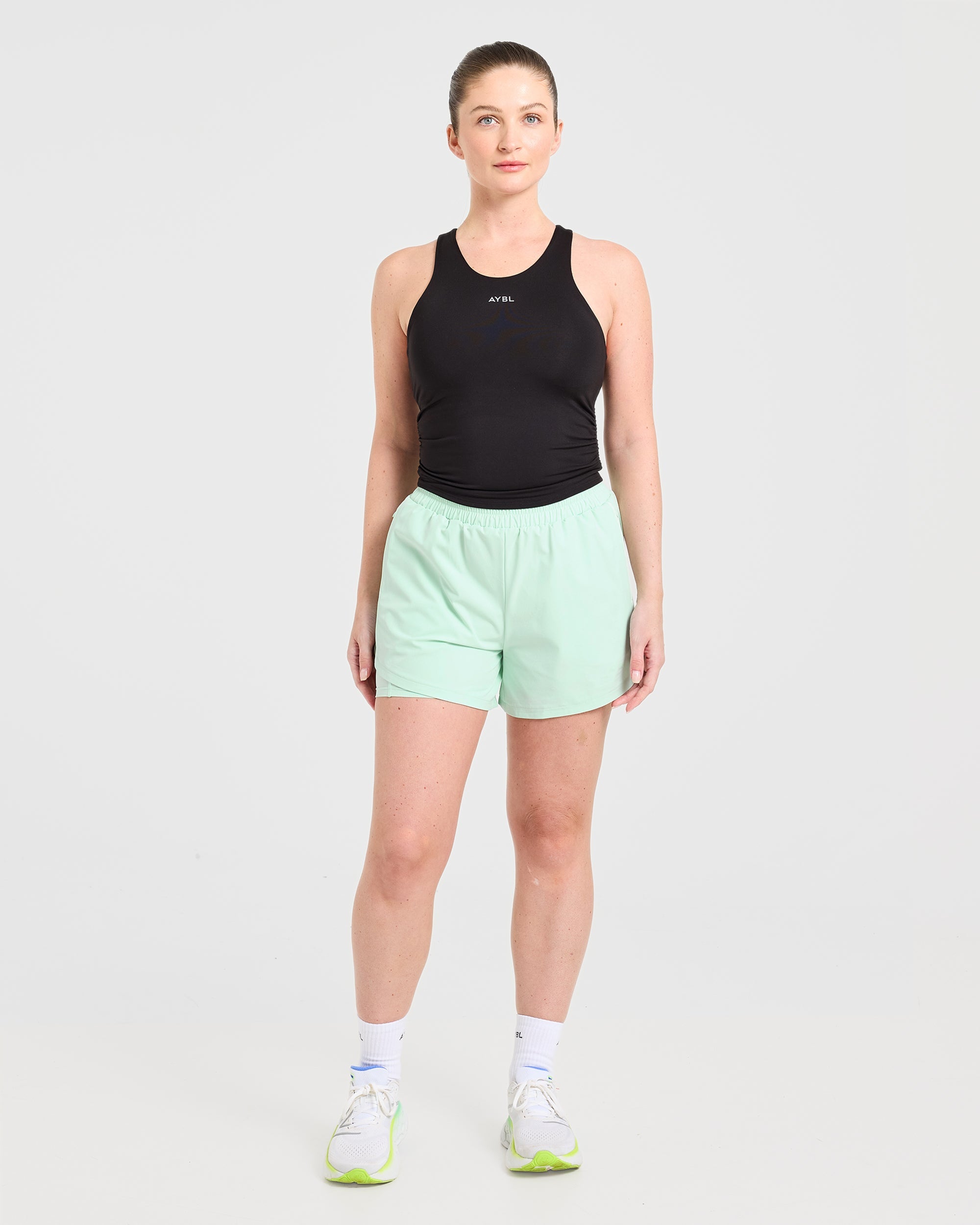 Run Ruched Tank - Schwarz