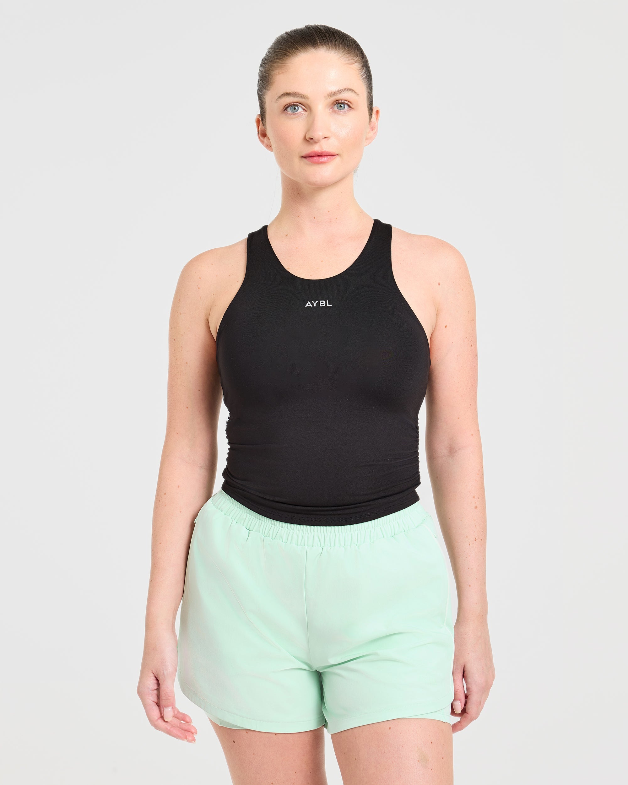 Run Ruched Tank - Schwarz