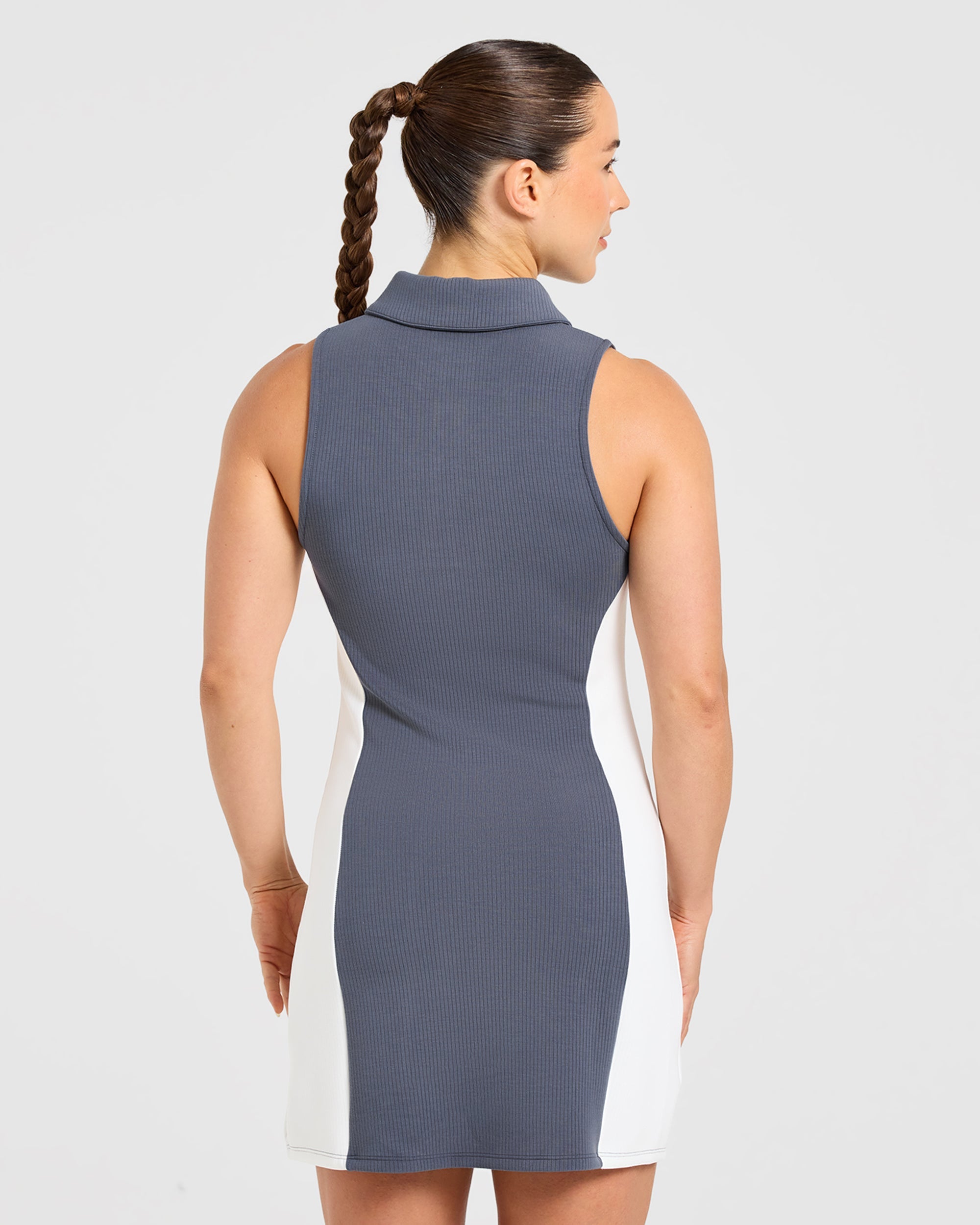 Signature Collar Dress - Steel Blau