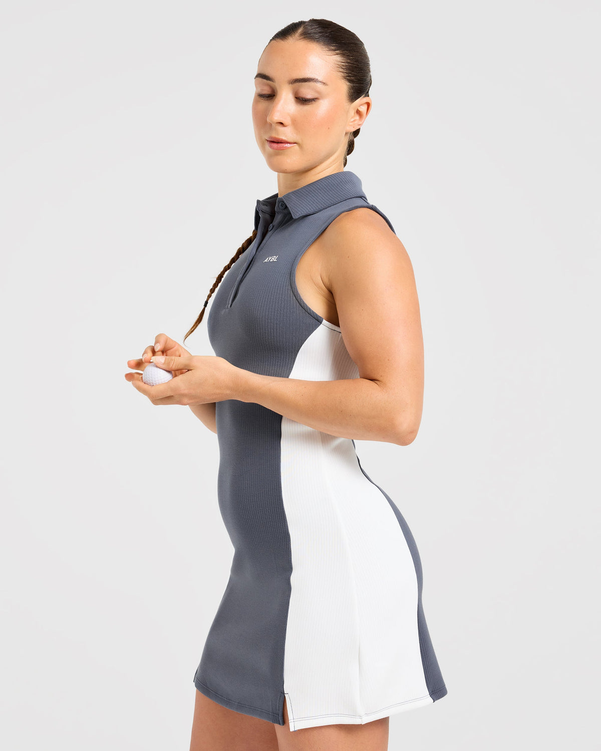 Signature Collar Dress - Steel Blau