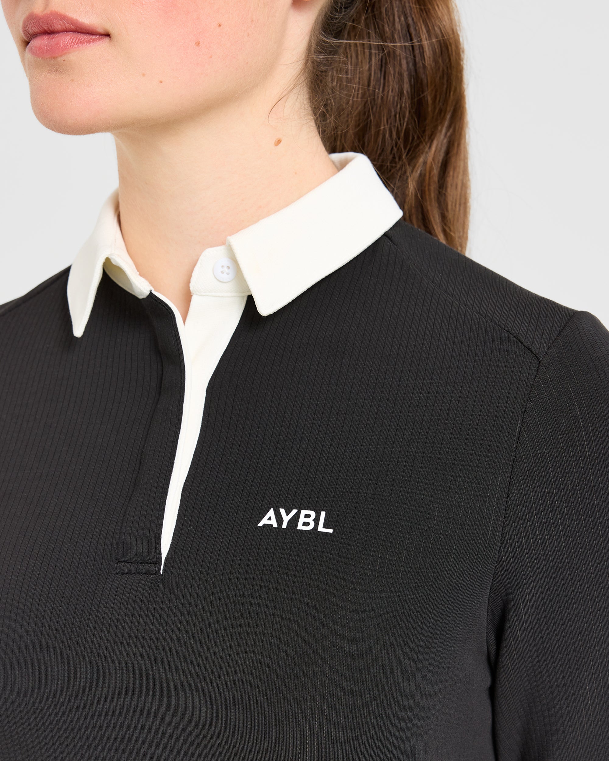 Signature Long Sleeve Polo - Schwarz