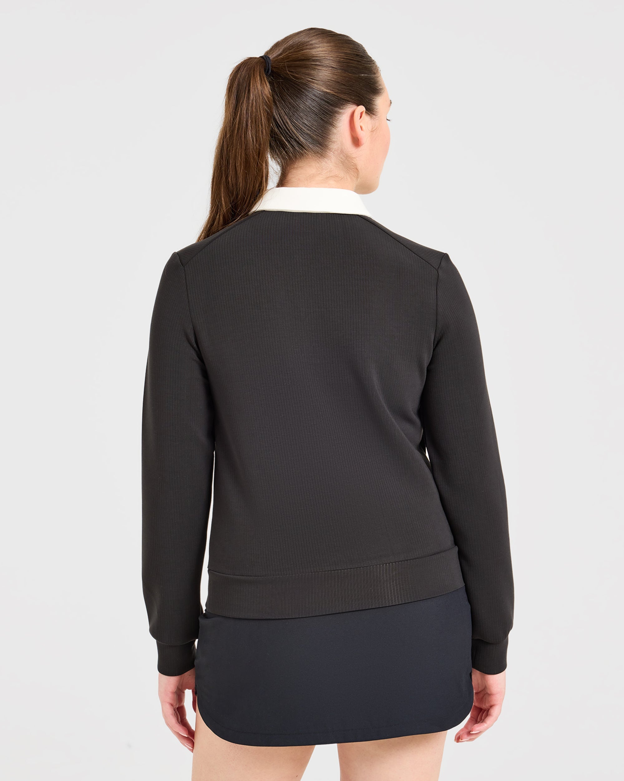 Signature Long Sleeve Polo - Schwarz