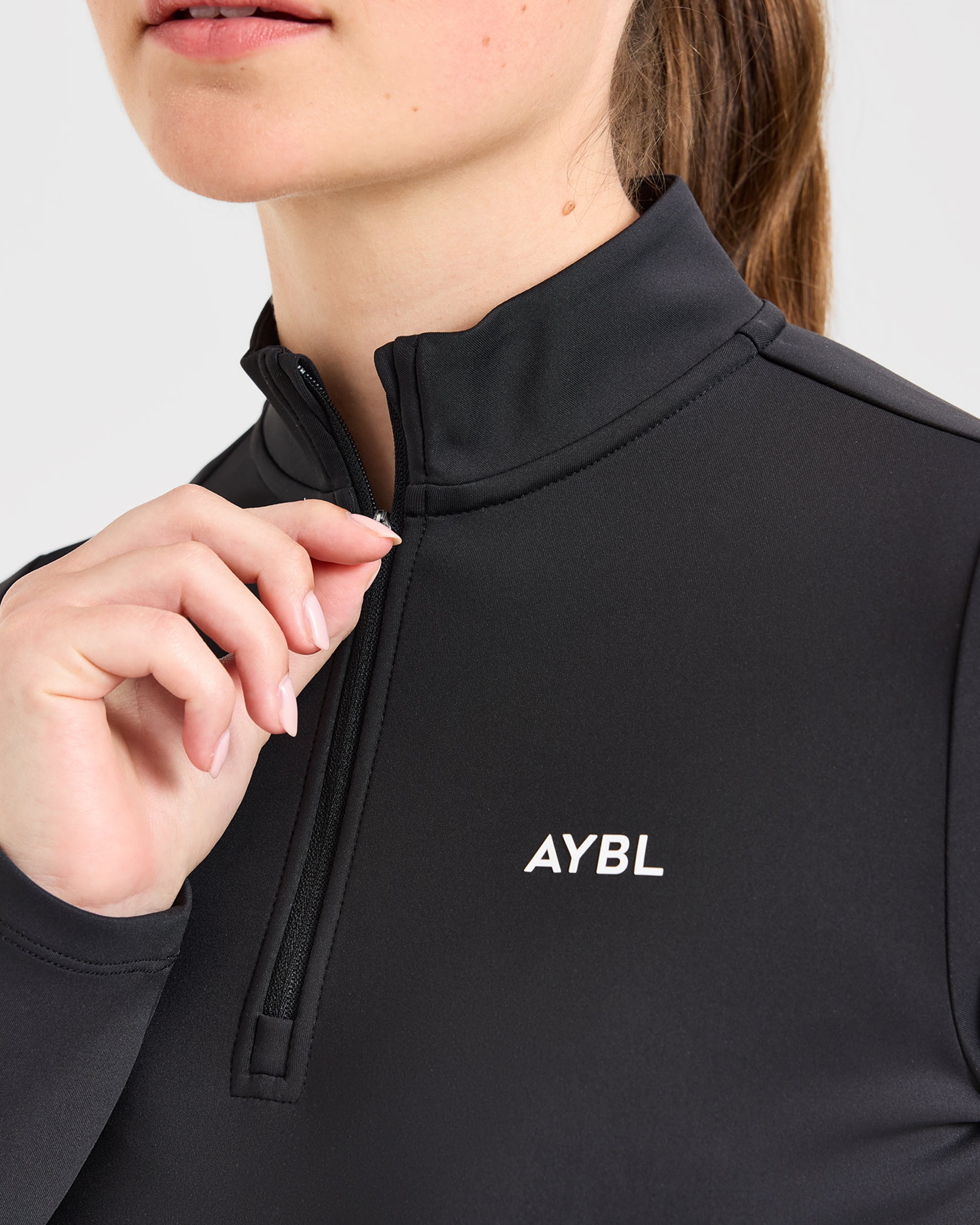 Classic 1/4 Zip Pullover - Schwarz