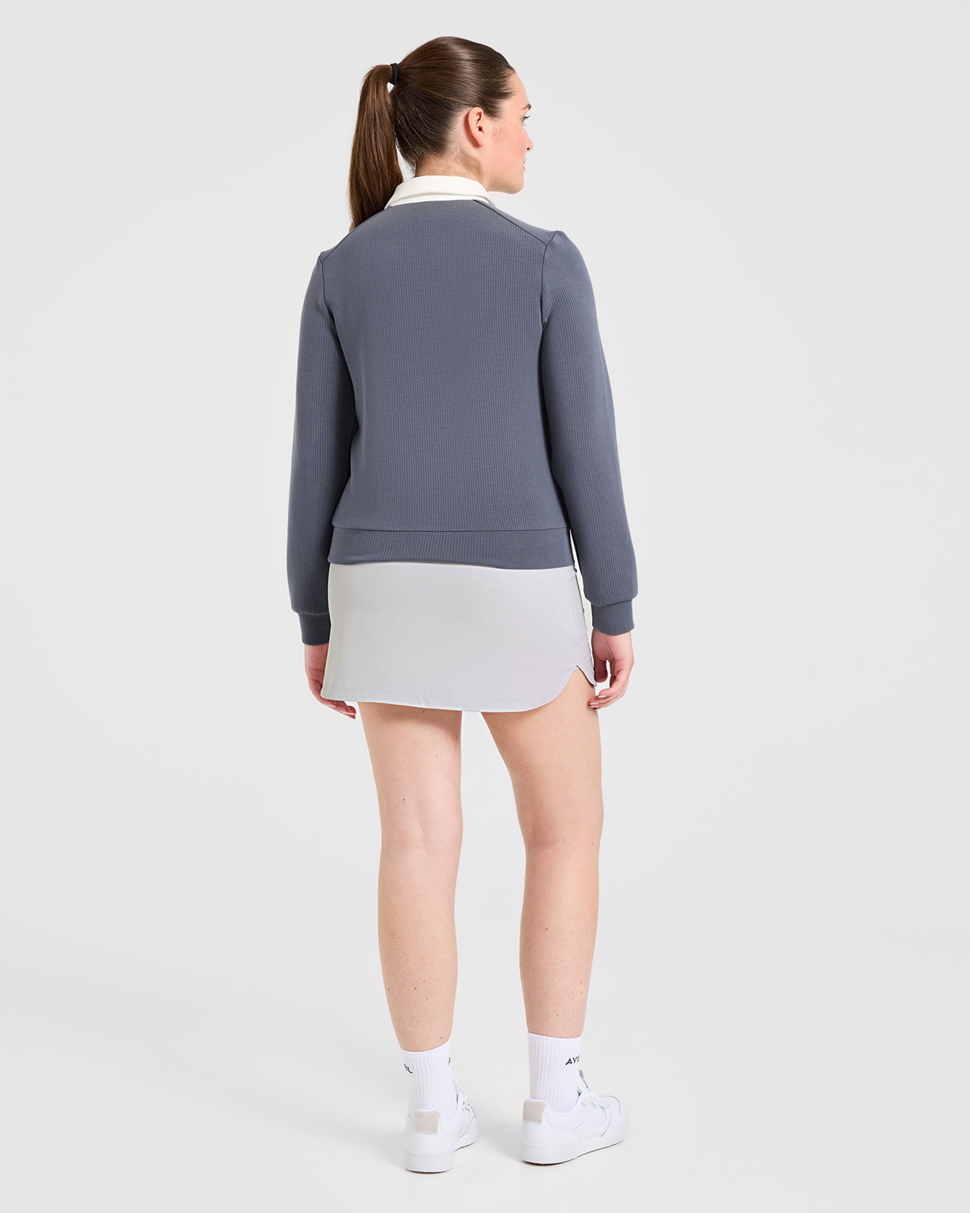 Signature Long Sleeve Polo - Steel Blau