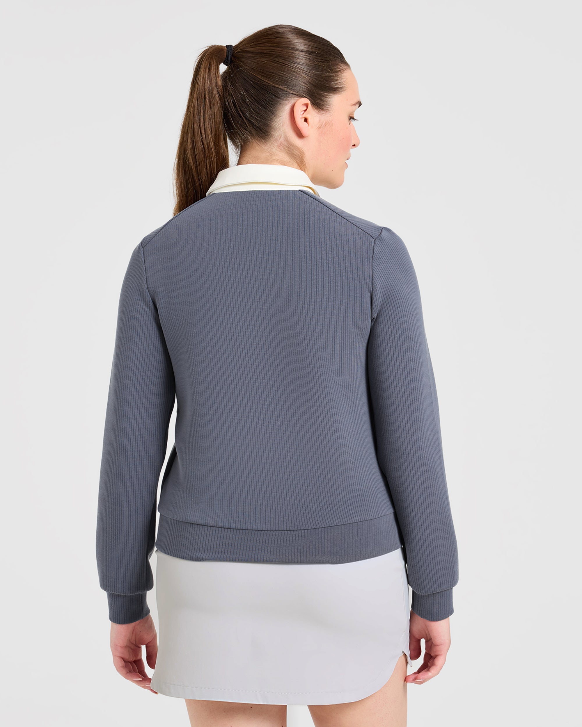 Signature Long Sleeve Polo - Steel Blau