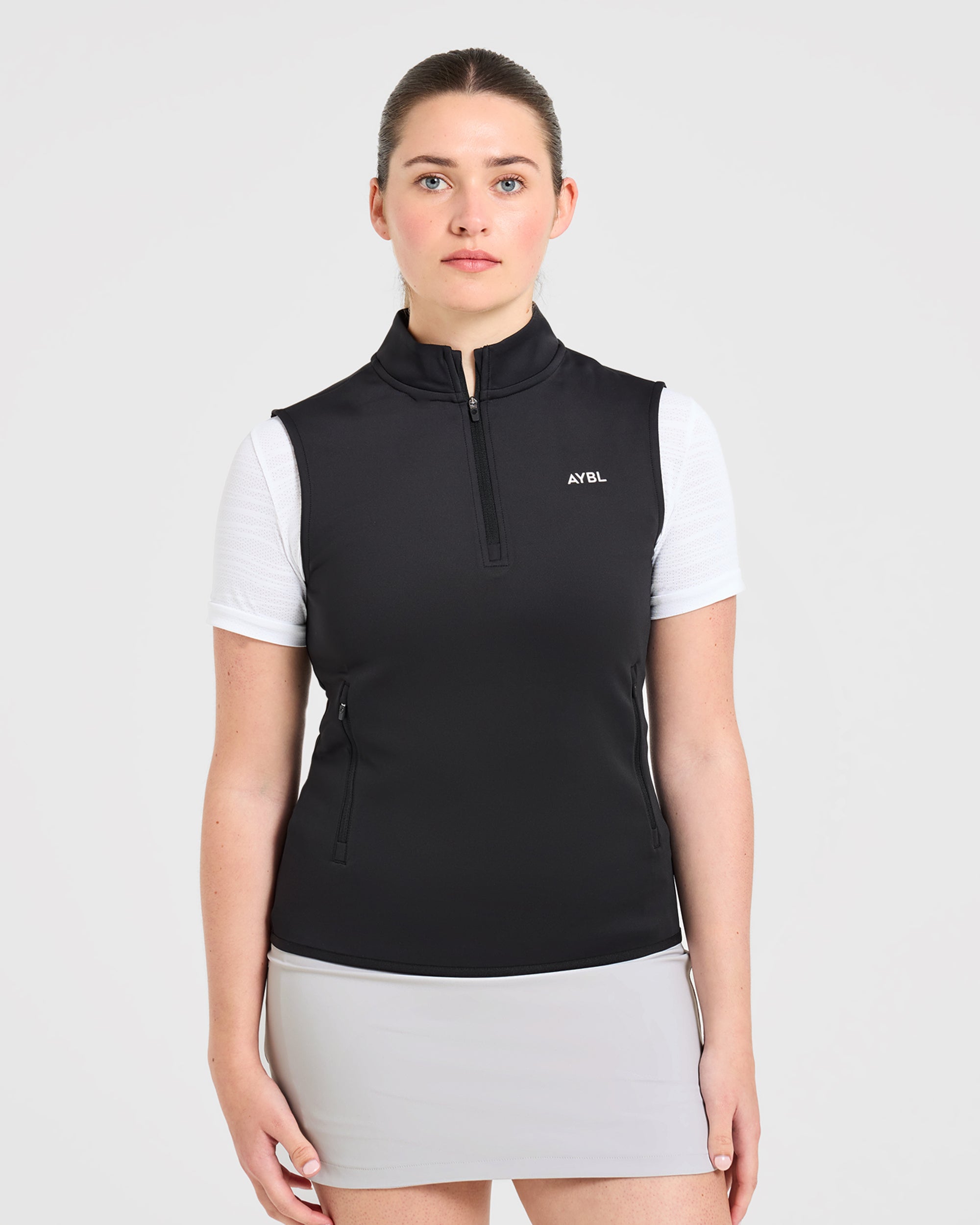 Classic 1/4 Zip Vest - Schwarz