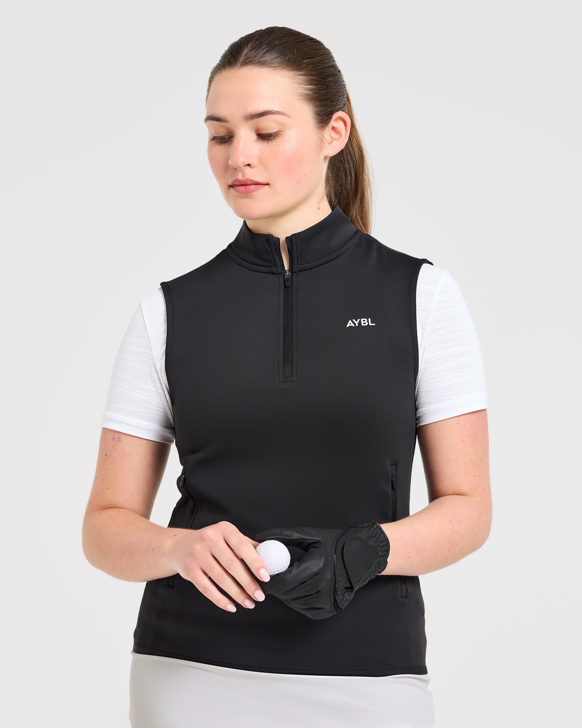 Classic 1/4 Zip Vest - Schwarz