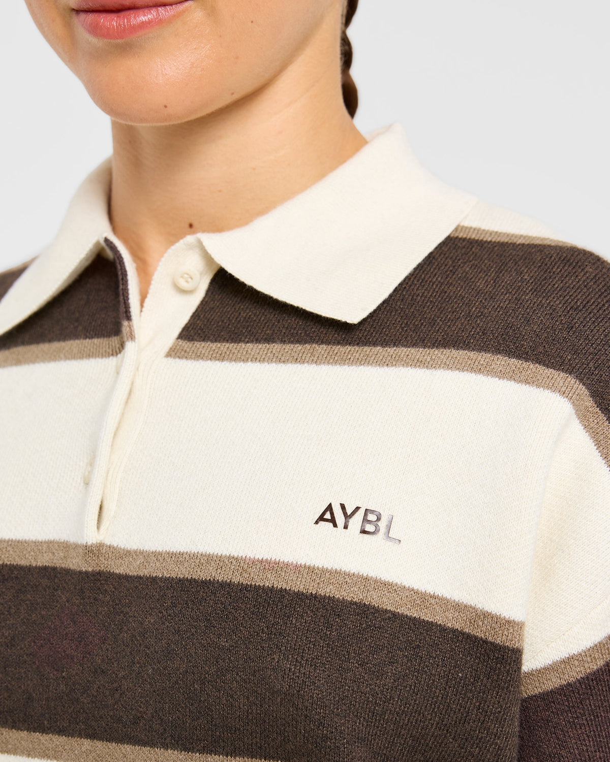 Signature Relaxed Knitted Polo - Beige/Braun