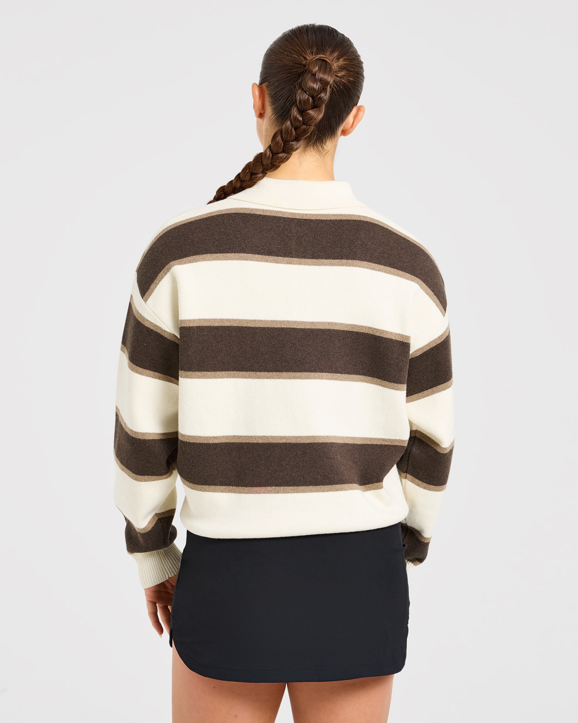 Signature Relaxed Knitted Polo - Beige/Braun