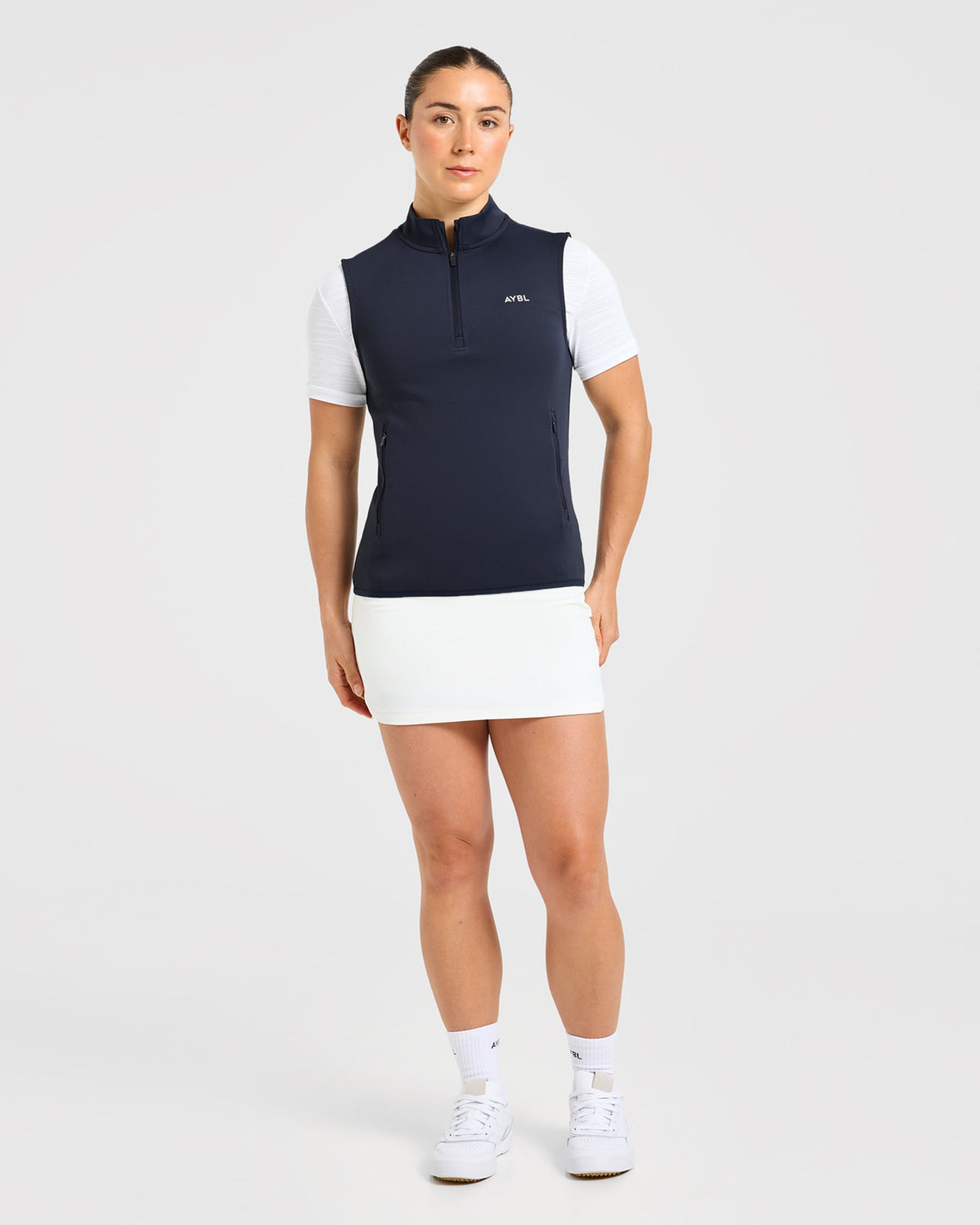 Classic 1/4 Zip Vest - Navy Blau