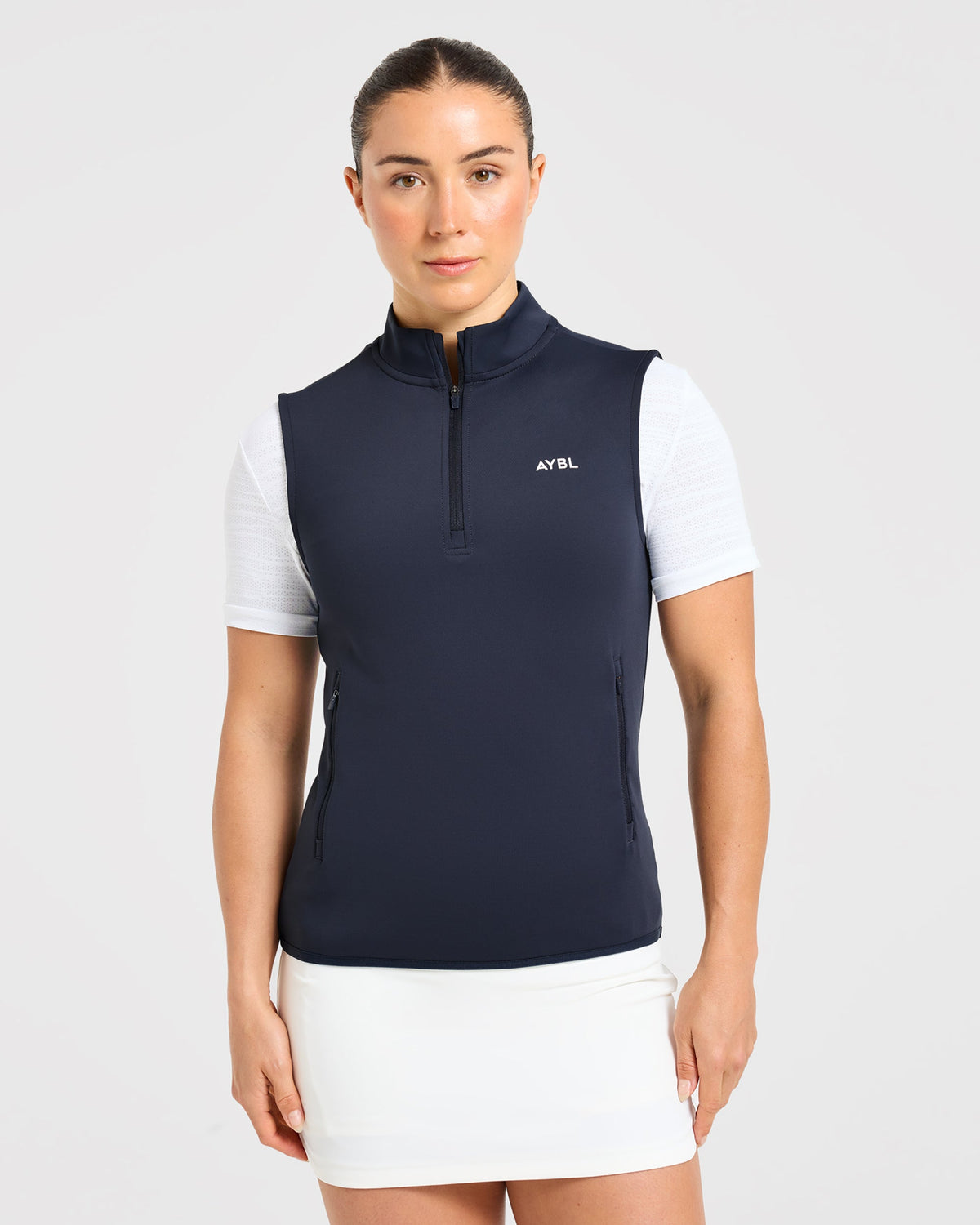 Classic 1/4 Zip Vest - Navy Blau